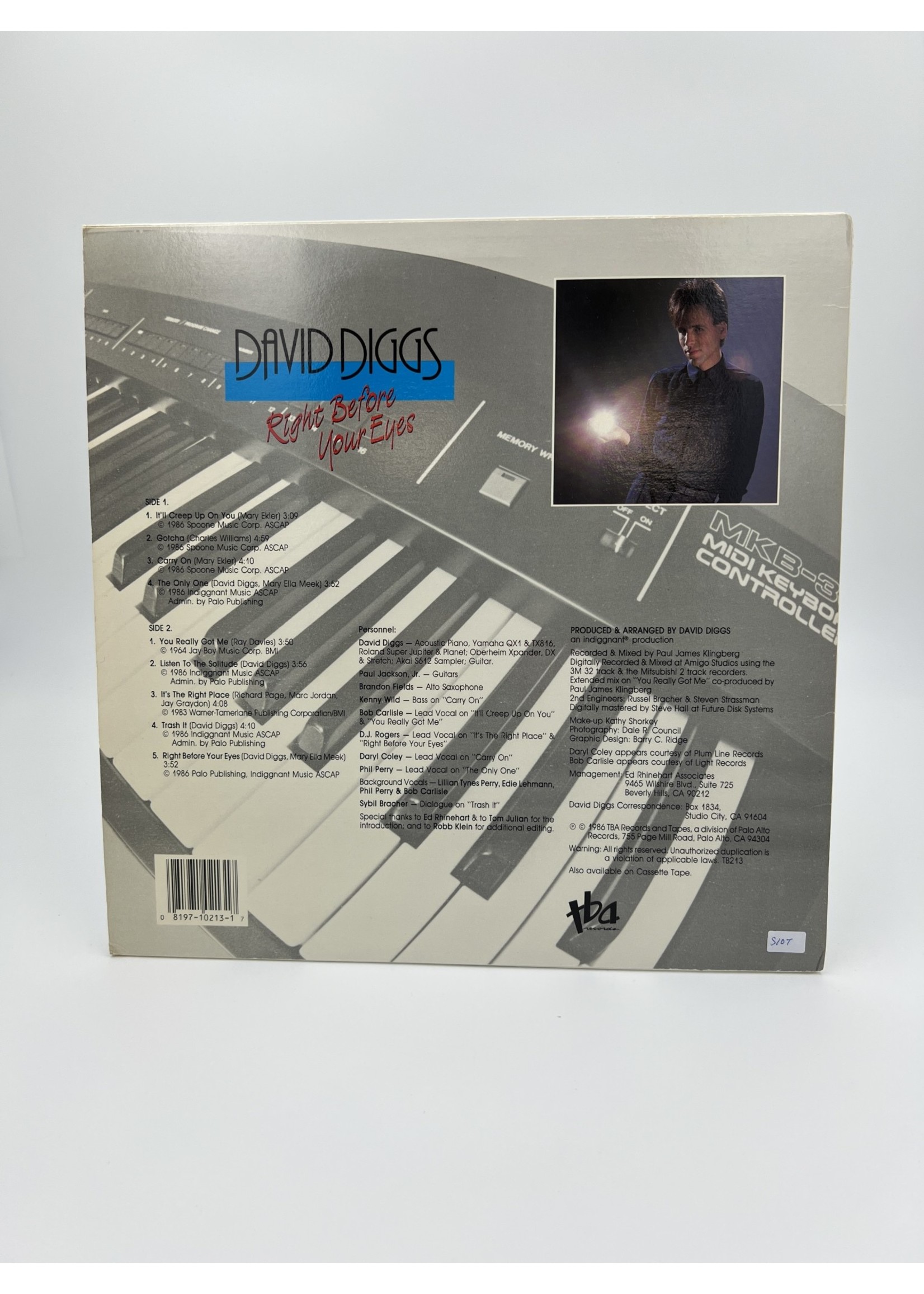 LP David Diggs Right Before Your Eyes Lp Record
