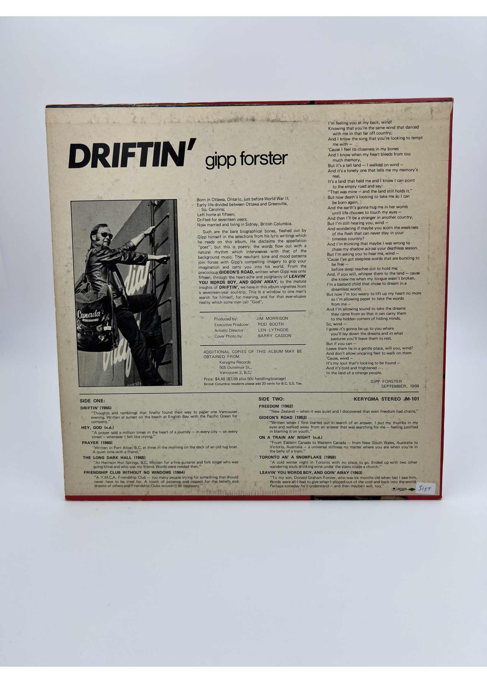 LP Gipp Forster Driftin Lp Record