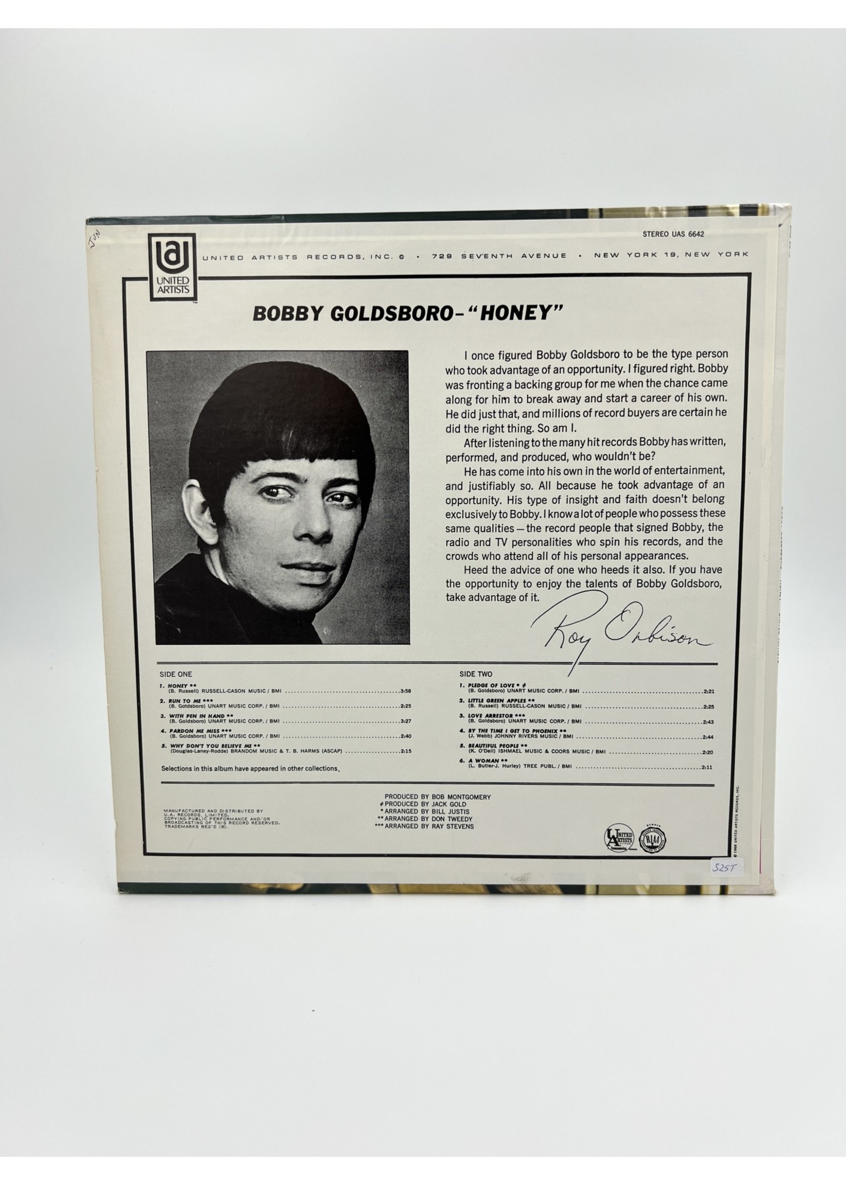 LP Bobby Goldsboro Honey Lp Record