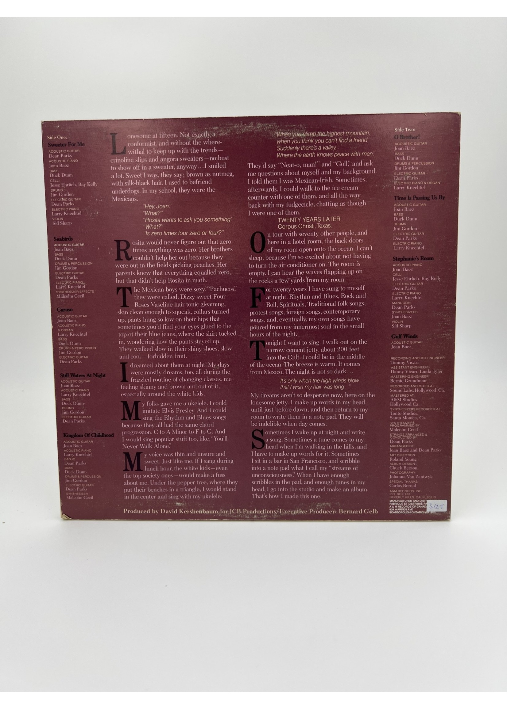 LP Joan Baez Gulf Winds Lp Record