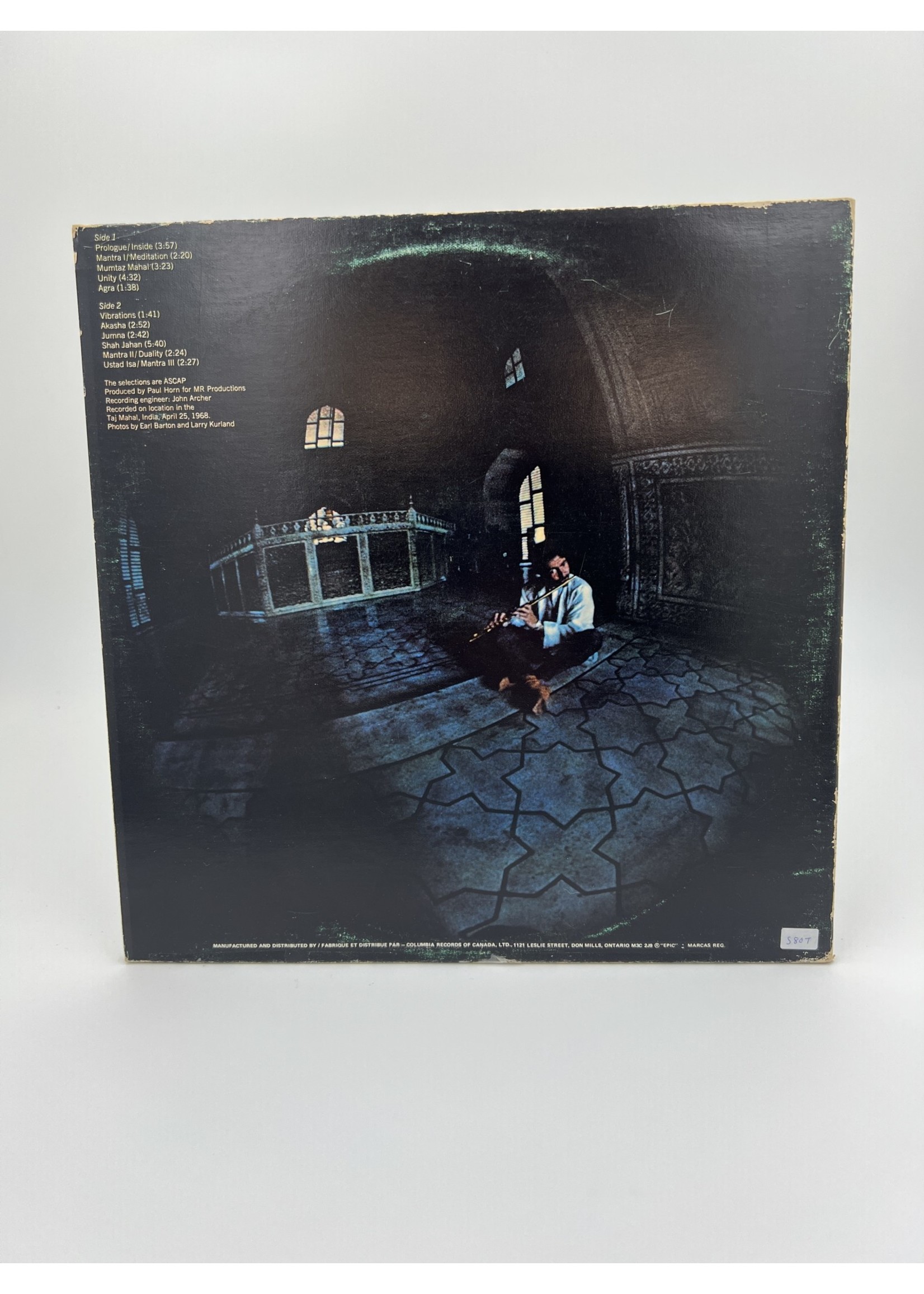 LP Paul Horn Inside Lp Record