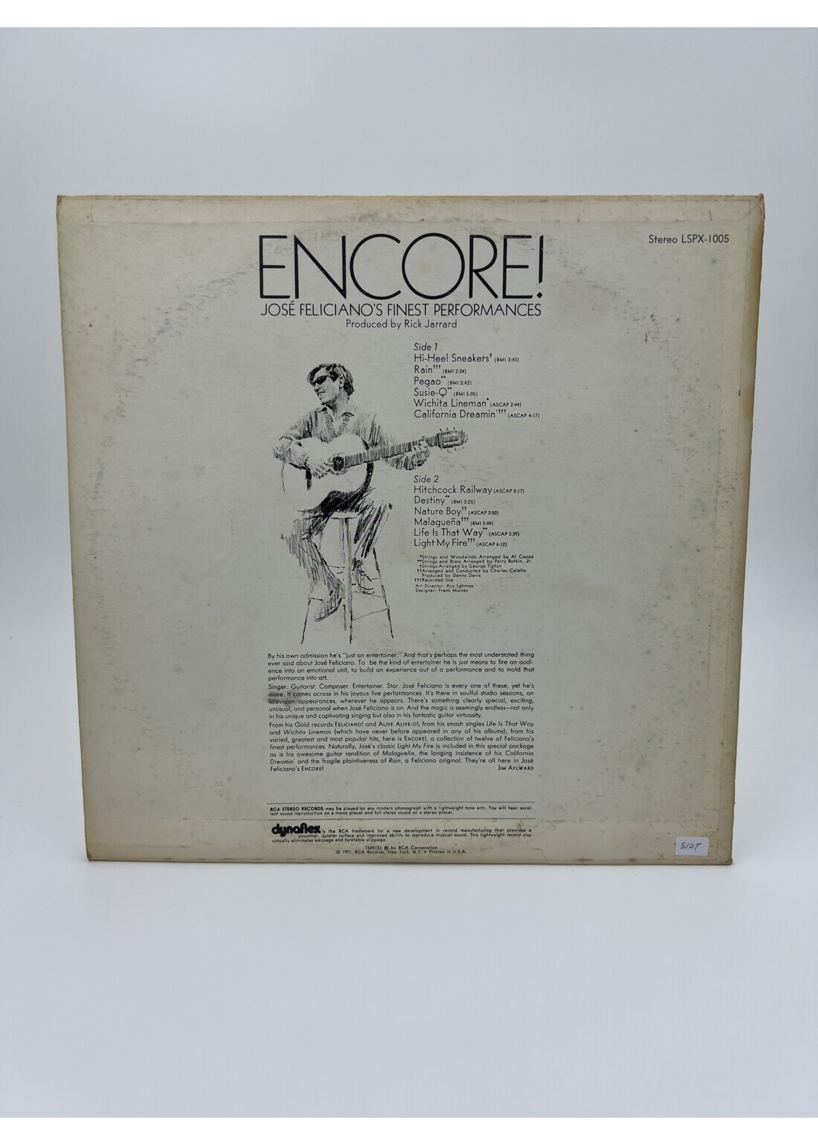 LP Jose Felicianos Finest Performances Encore LP RECORD