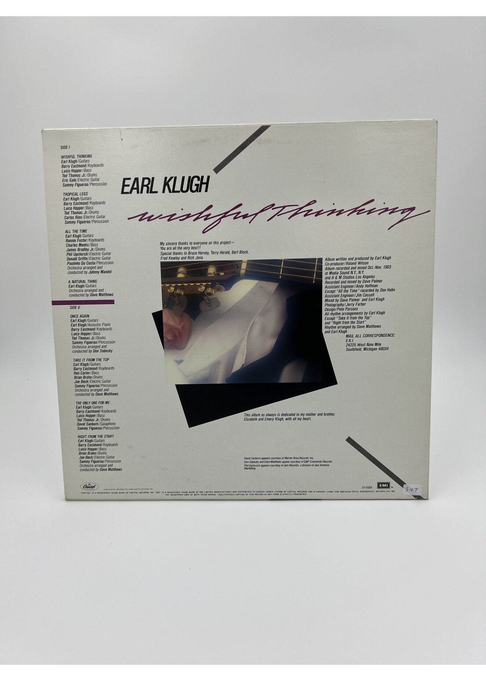LP Earl Klugh Wishful Thinking LP RECORD