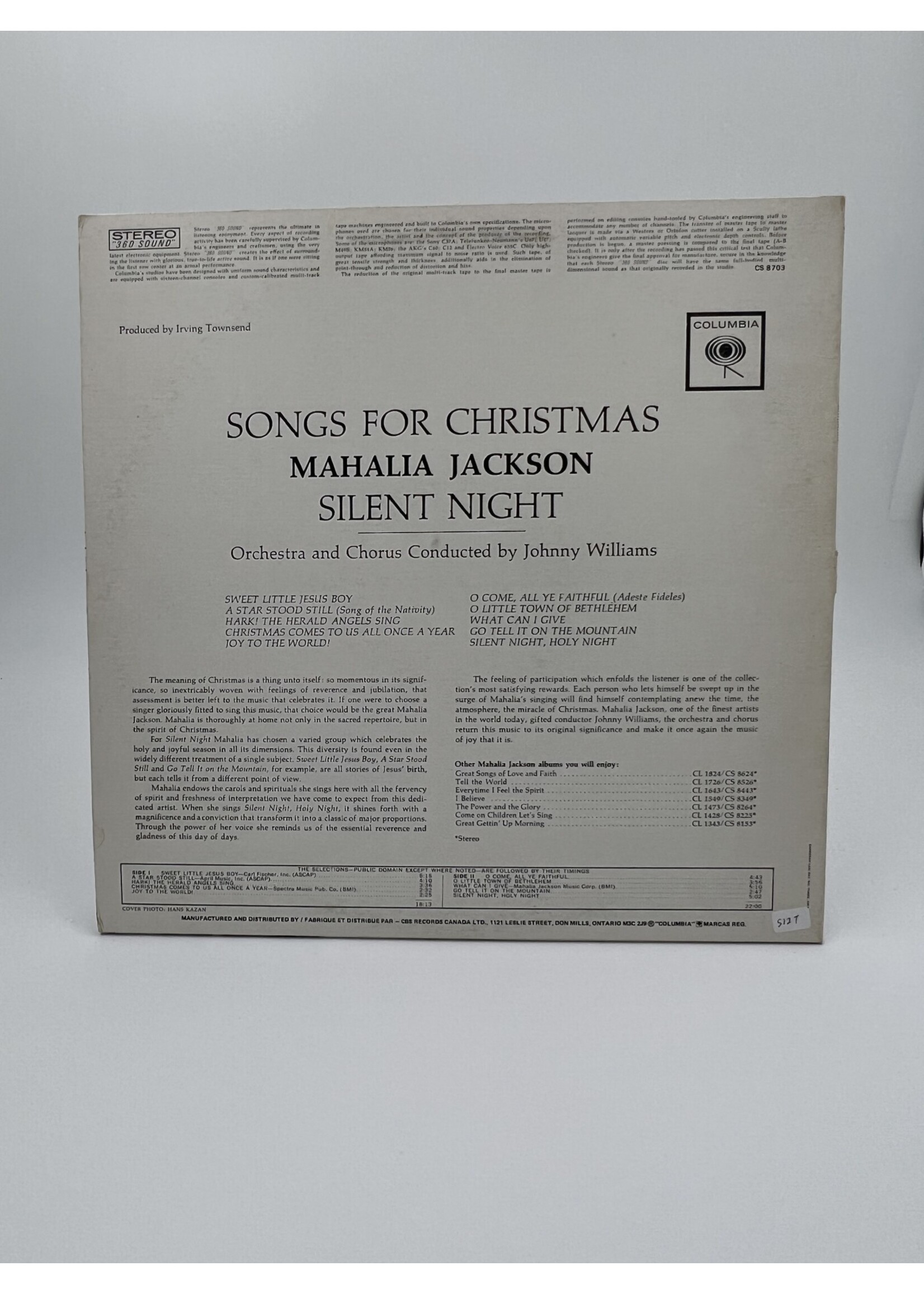 LP Mahalia Jackson Silent Night LP RECORD