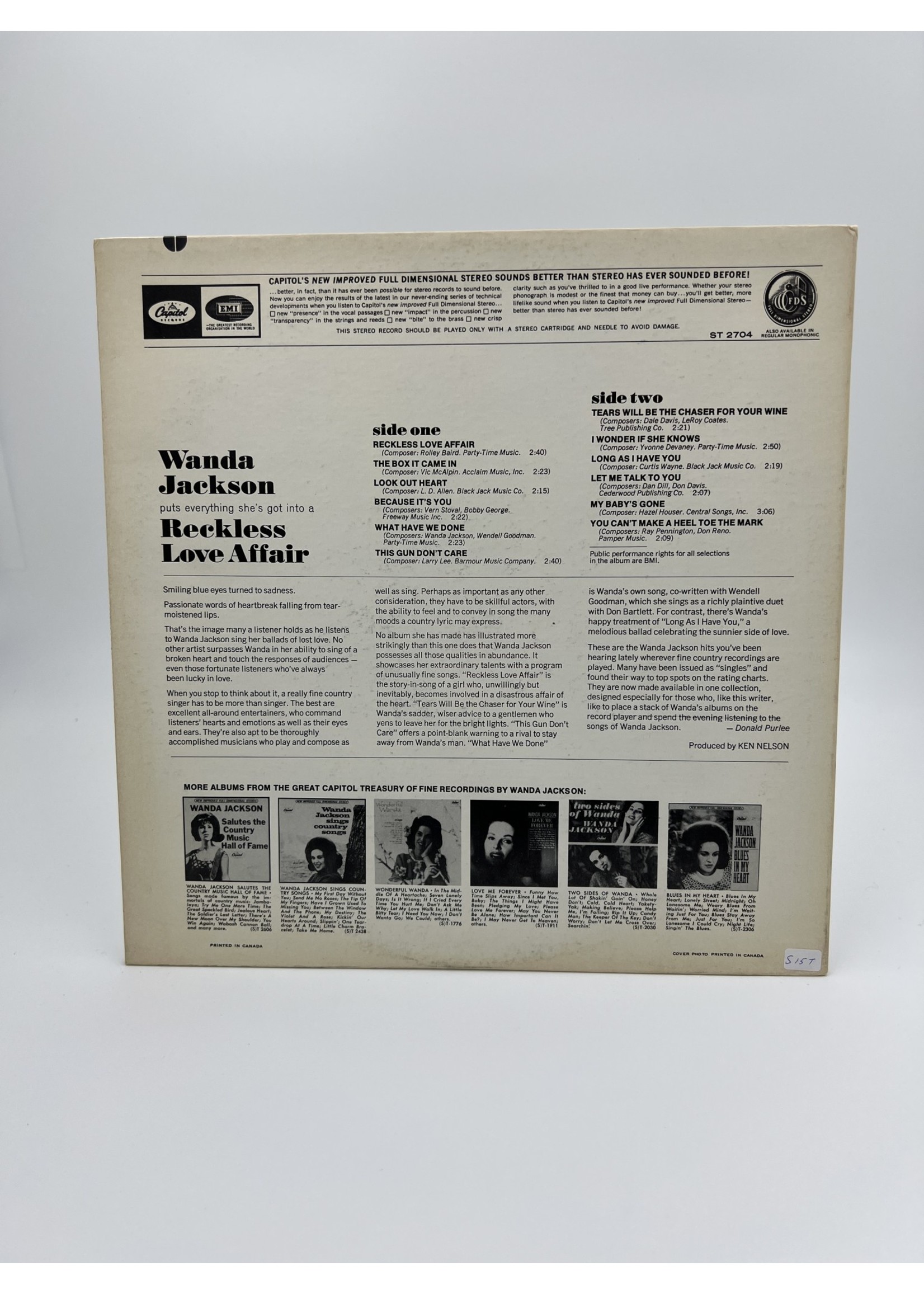 LP Wanda Jackson Reckless Love Affair LP RECORD