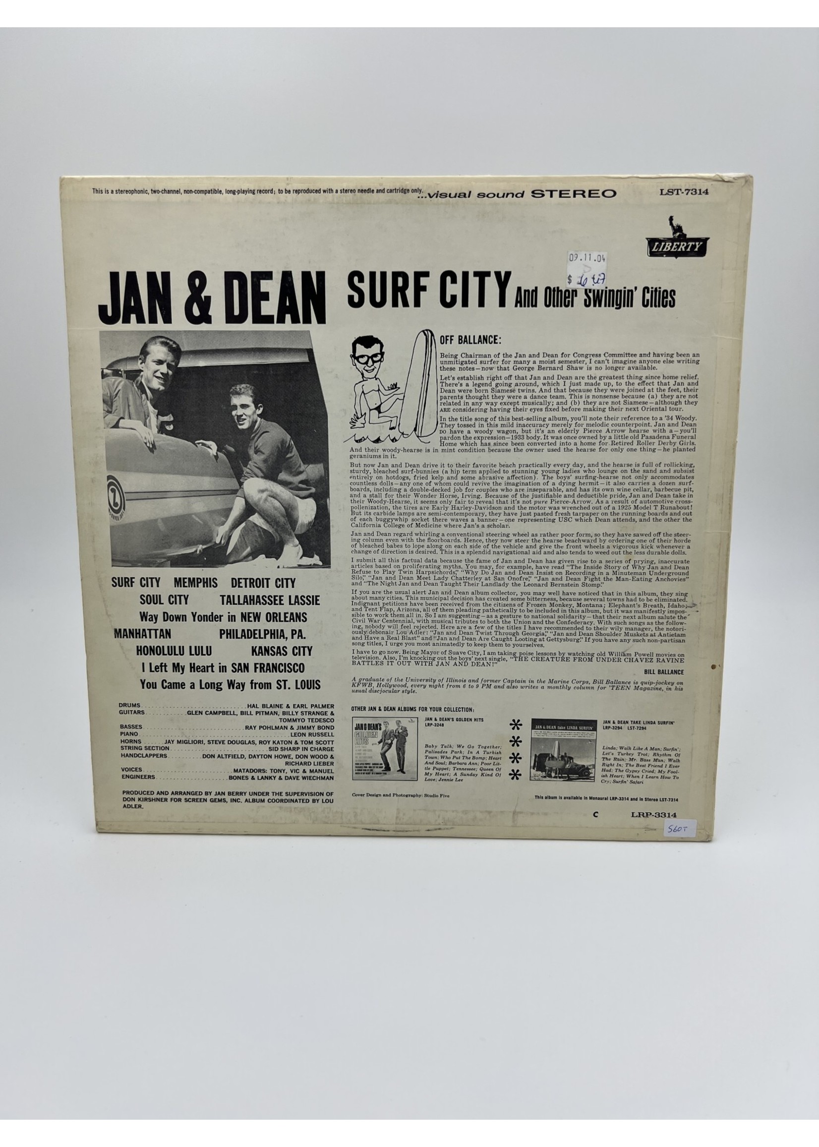 LP Jan And Dean Surf City And Other Swingin Cities LP RECORD
