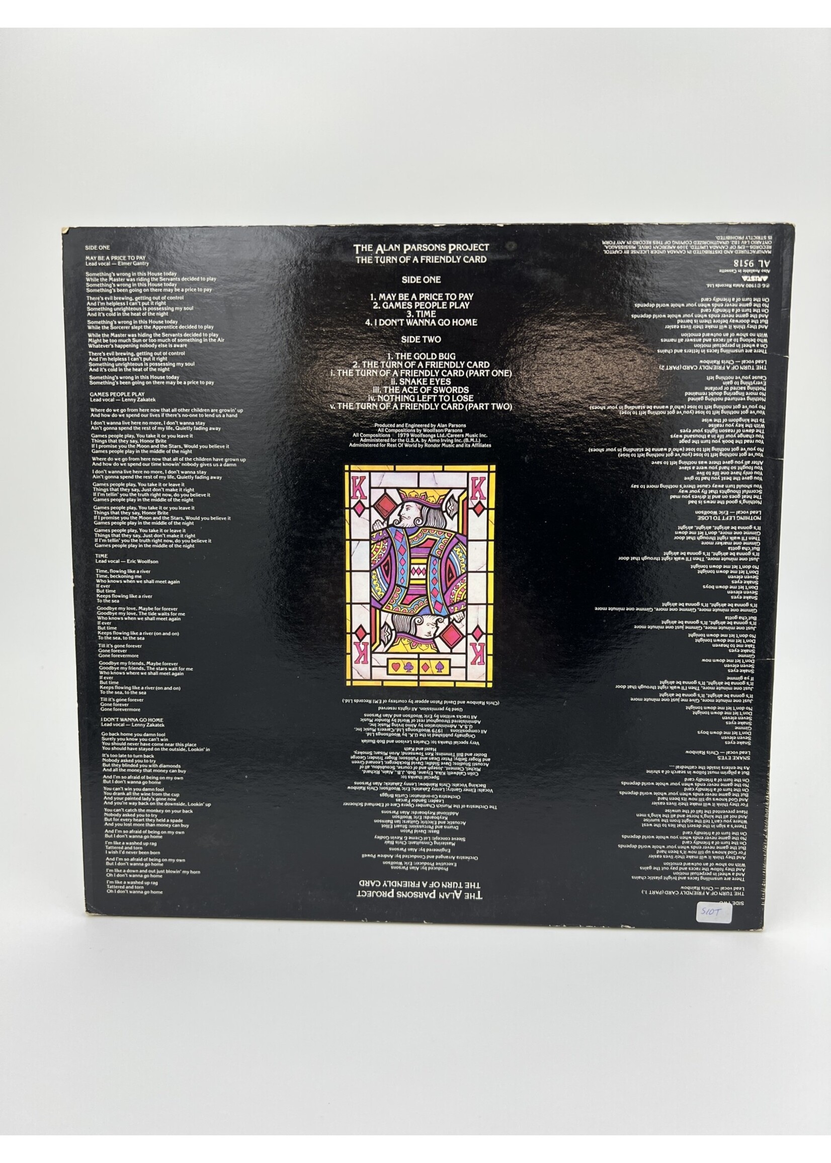LP The Alan Parsons Project The Turn Of A Friendly Card LP RECORD