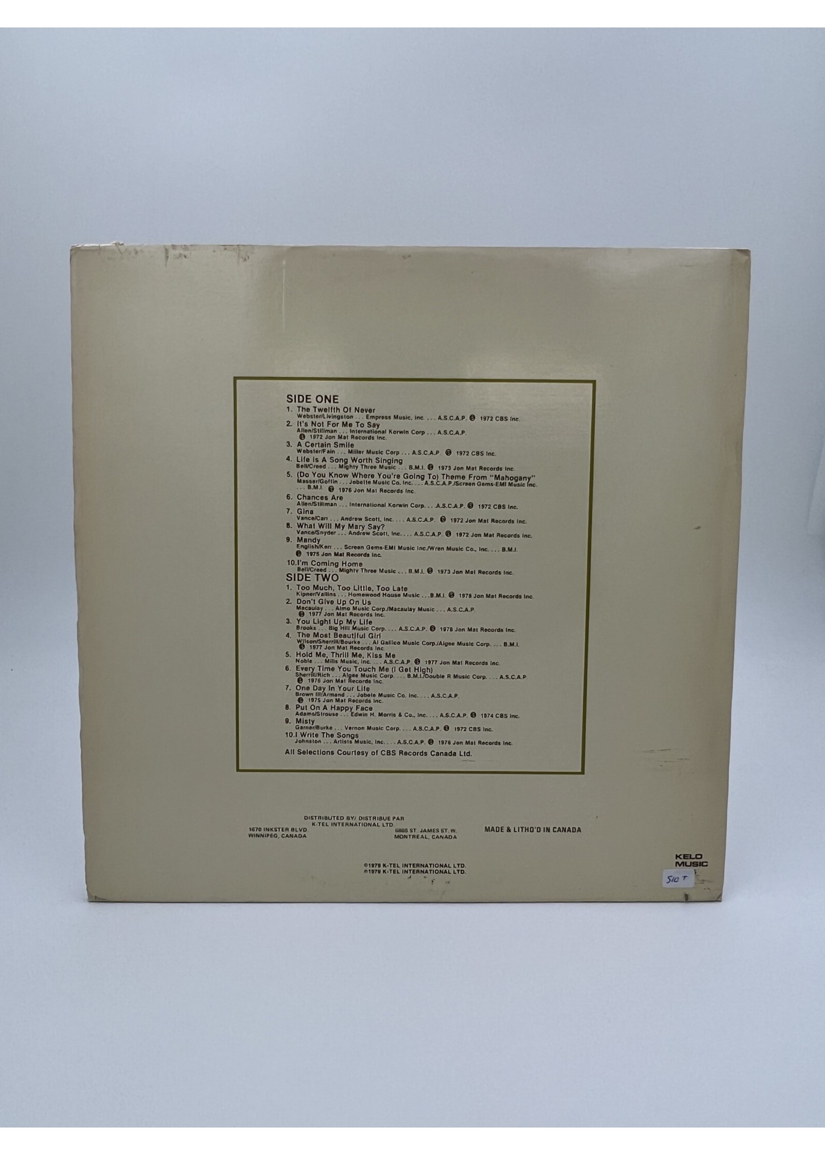 LP Johnny Mathis Sincerely Yours LP RECORD