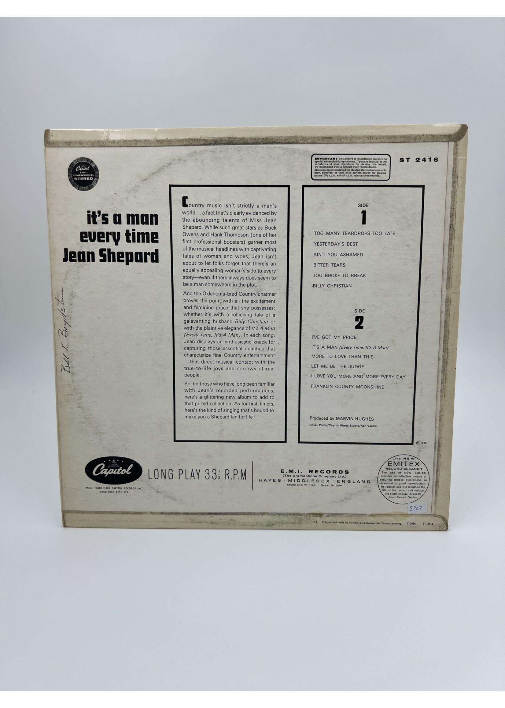 LP Jean Shepard Its A Man Every Time LP RECORD