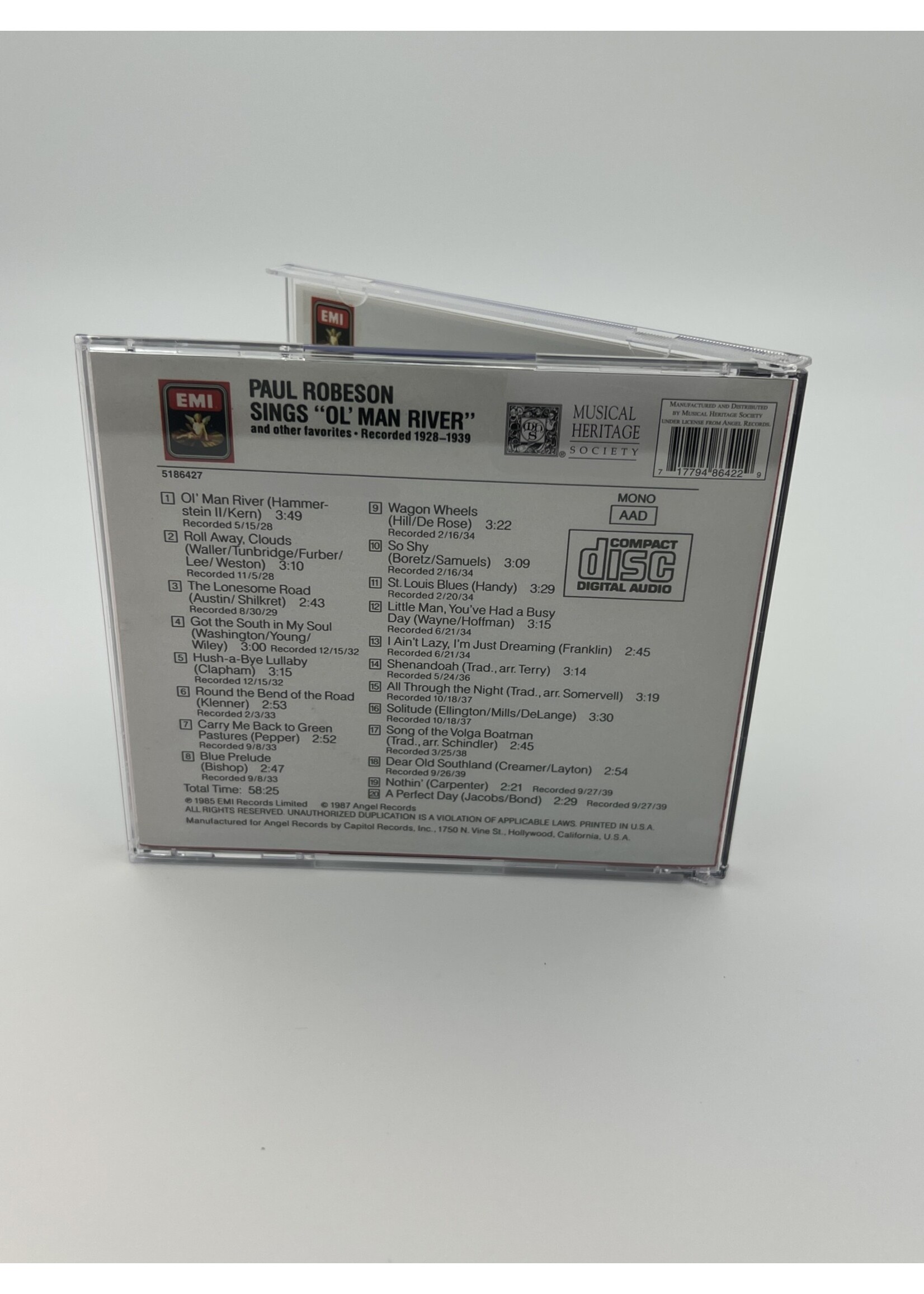 CD Paul Robeson Sings Of Man River And Other Favorites CD