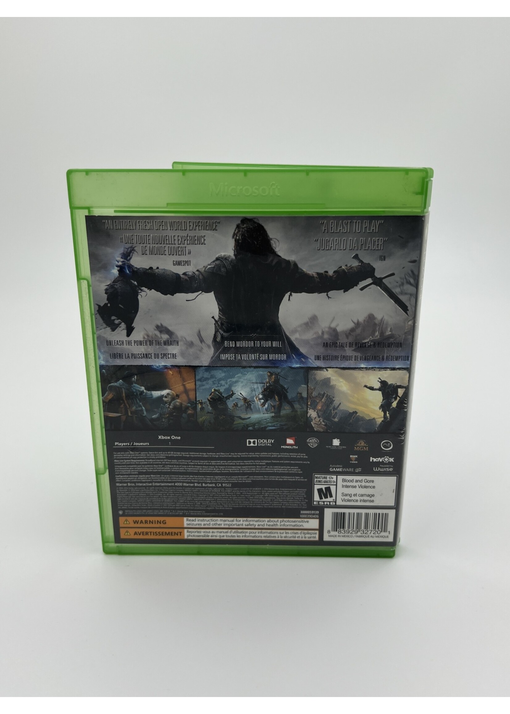 Xbox Middle Earth Shadow Of Mordor Xbox One