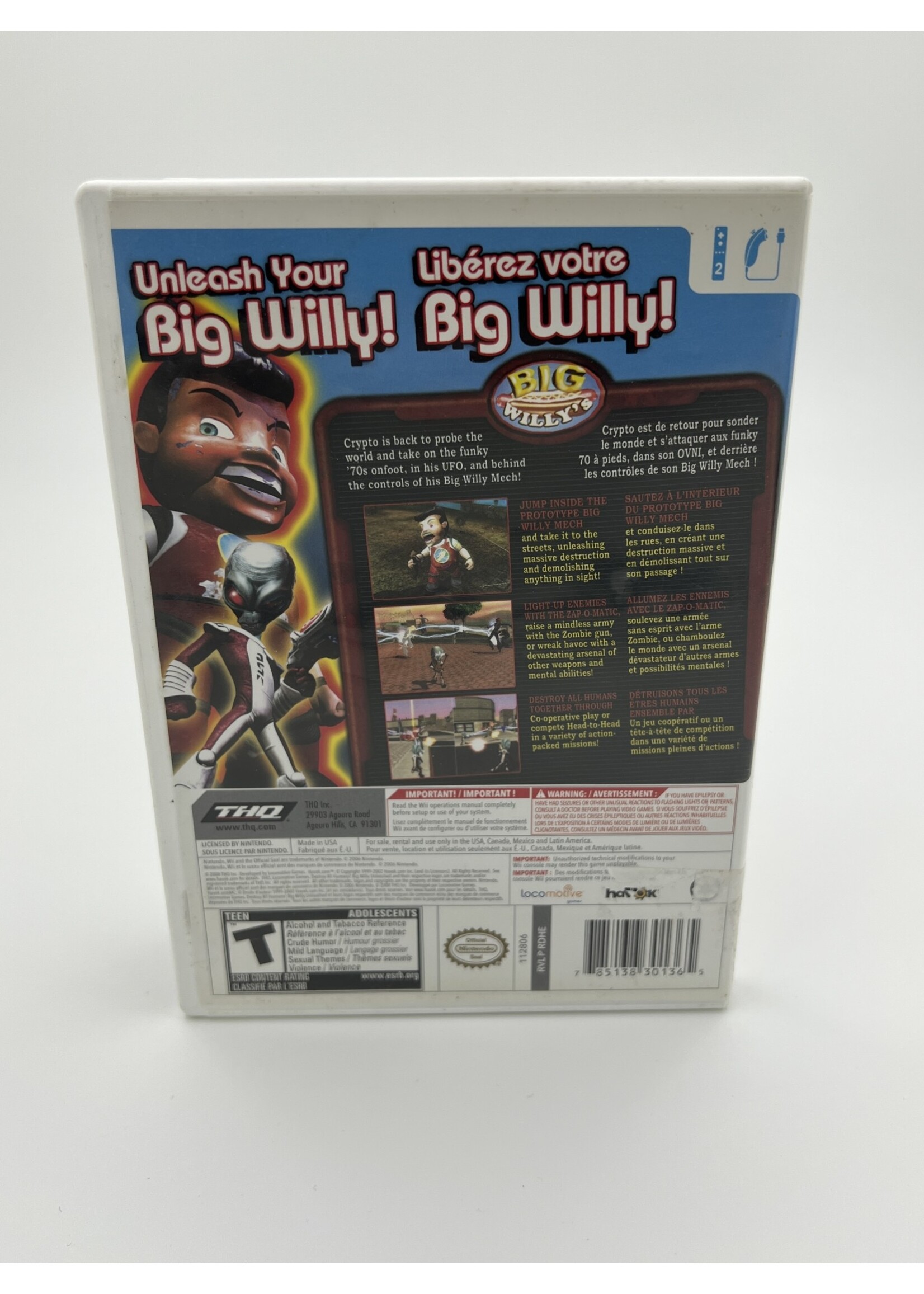 Nintendo Destroy All Humans Big Willy Unleashed Wii