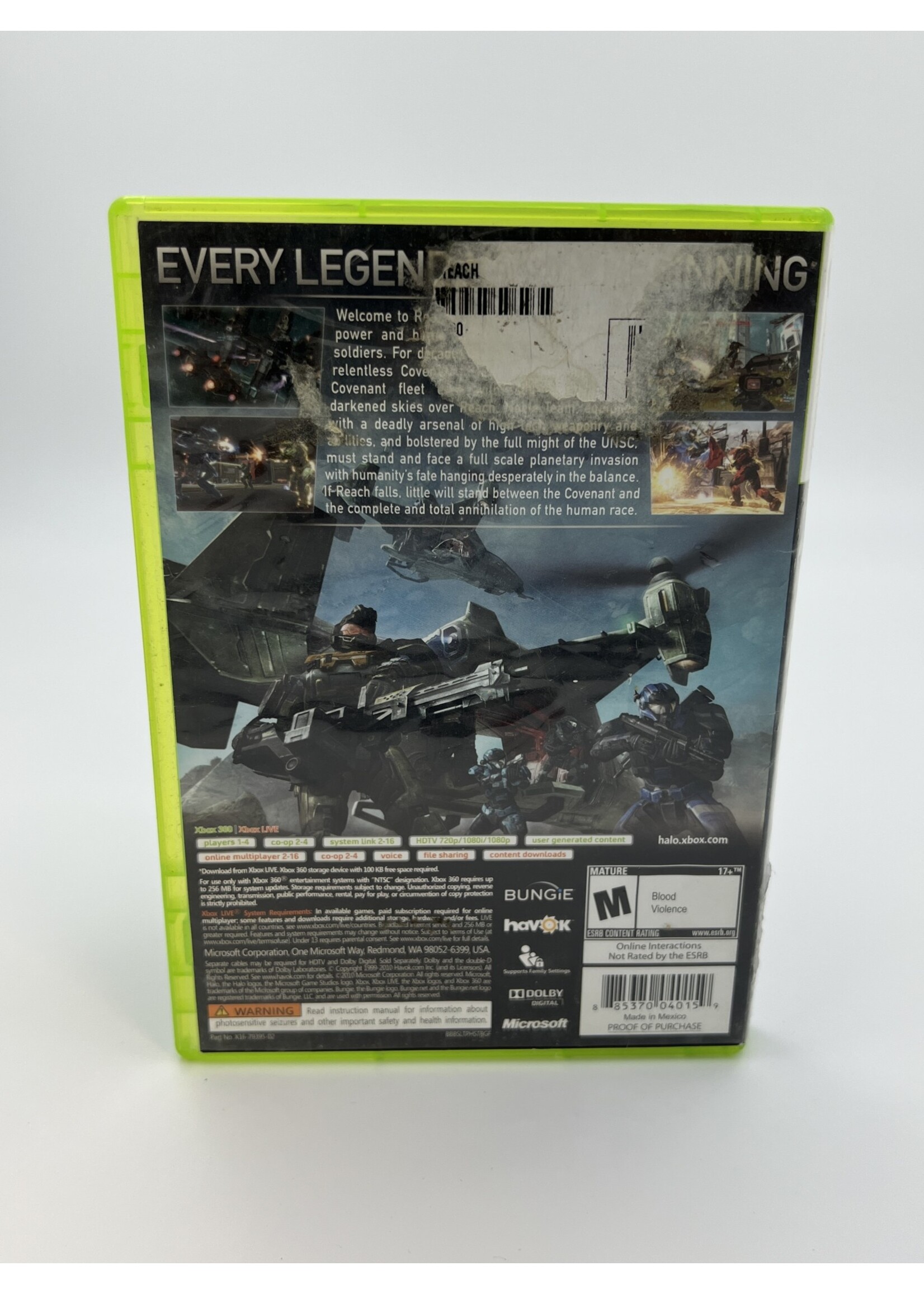 Xbox Halo Reach Xbox 360