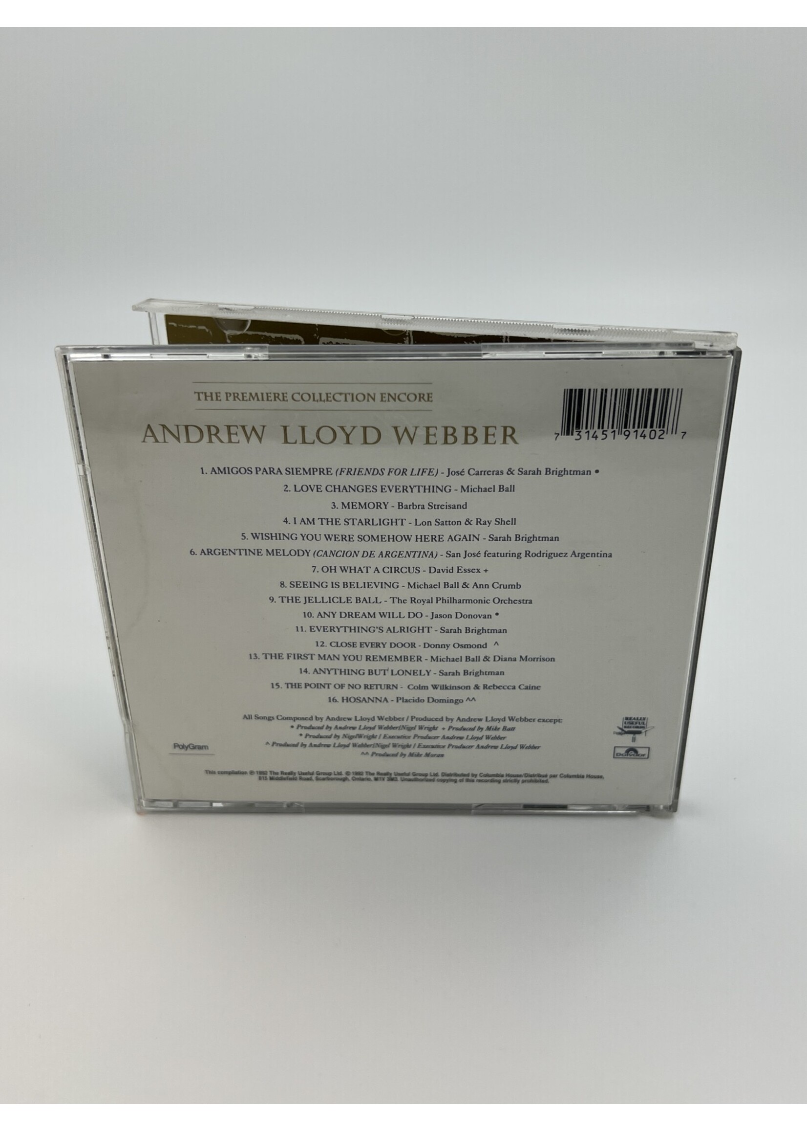 CD Andrew Lloyd Webber The Premiere Collection CD