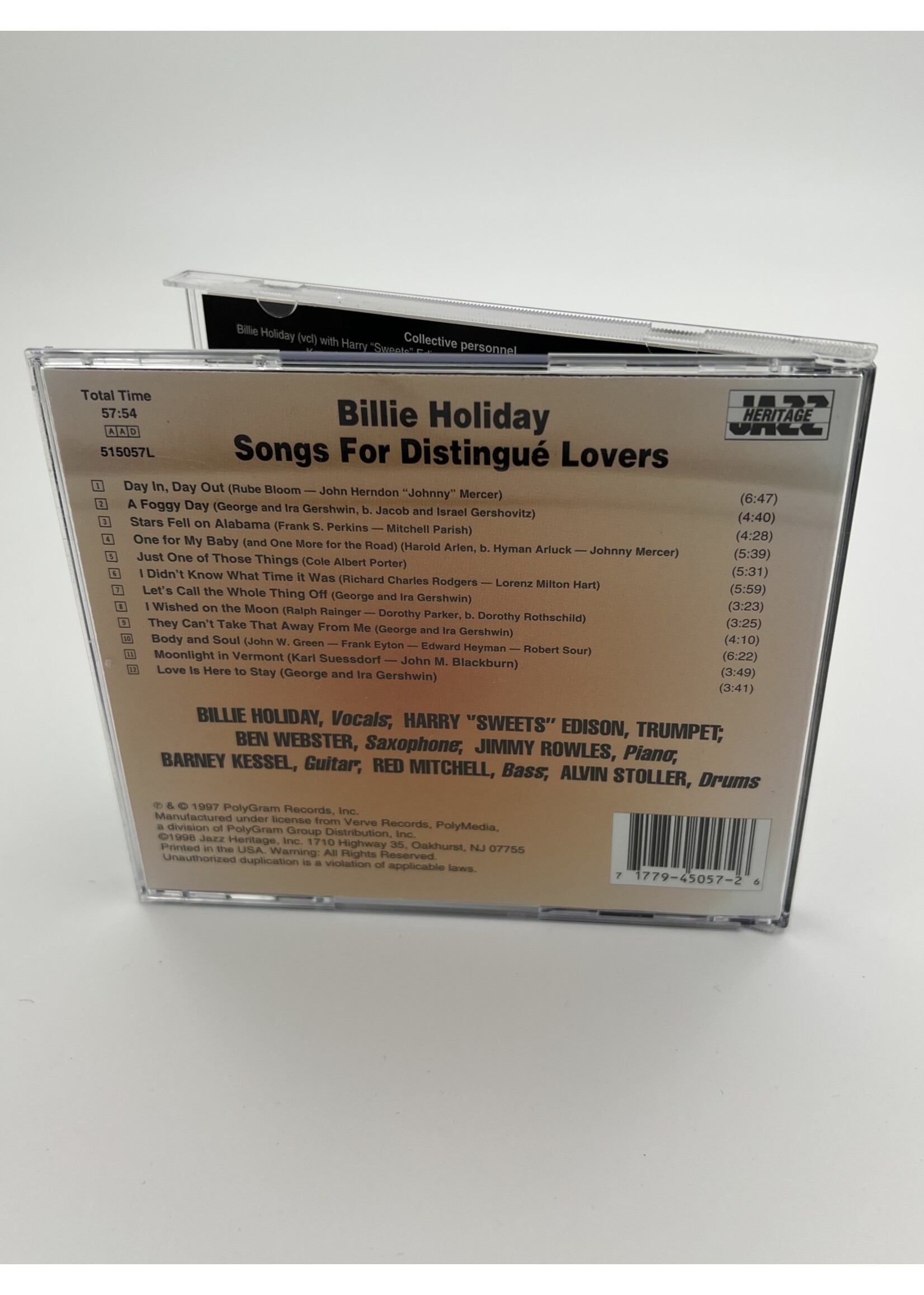 CD Billie Holiday Songs For Distingue Lovers CD