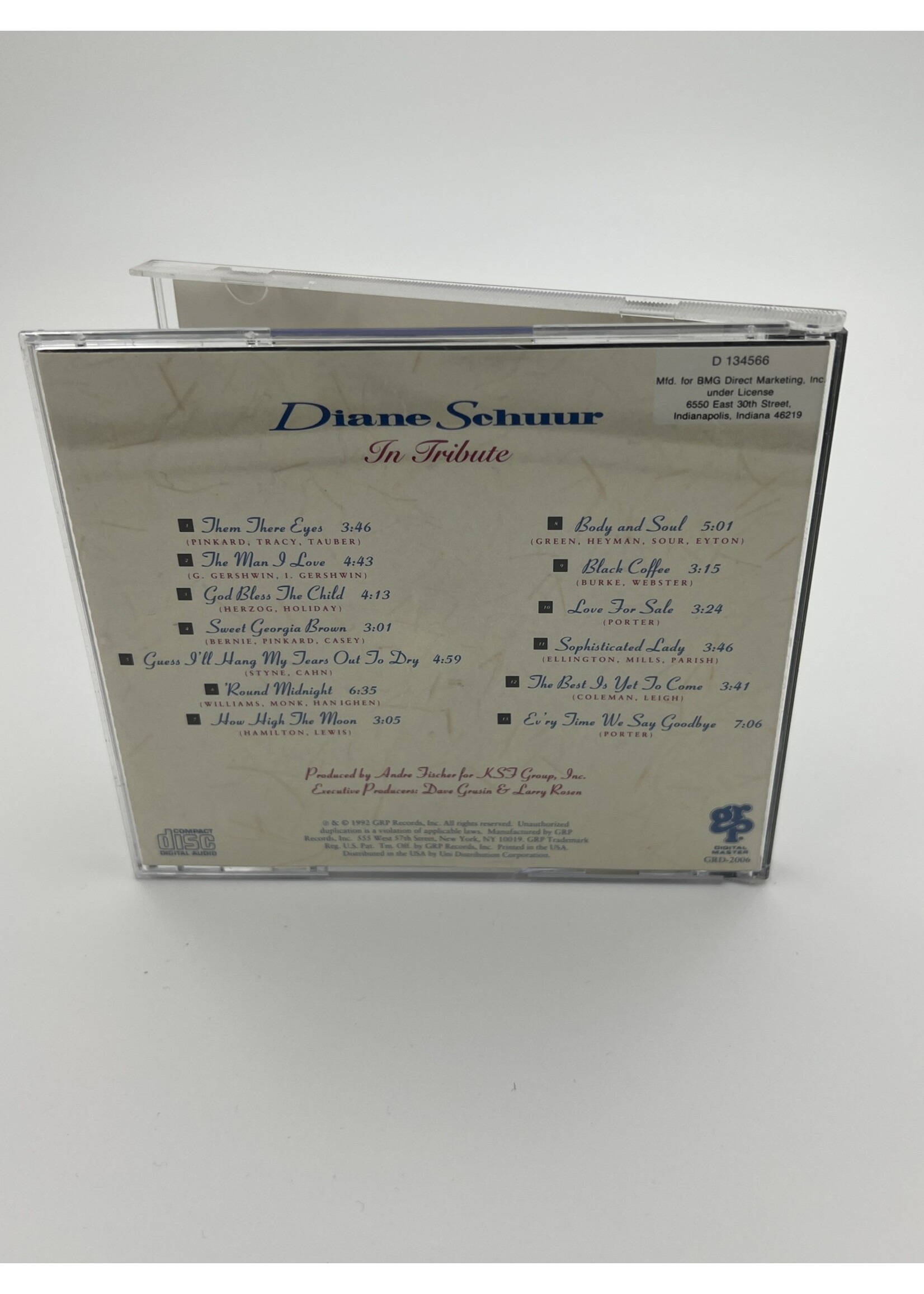 CD Diane Schuur In Tribute CD