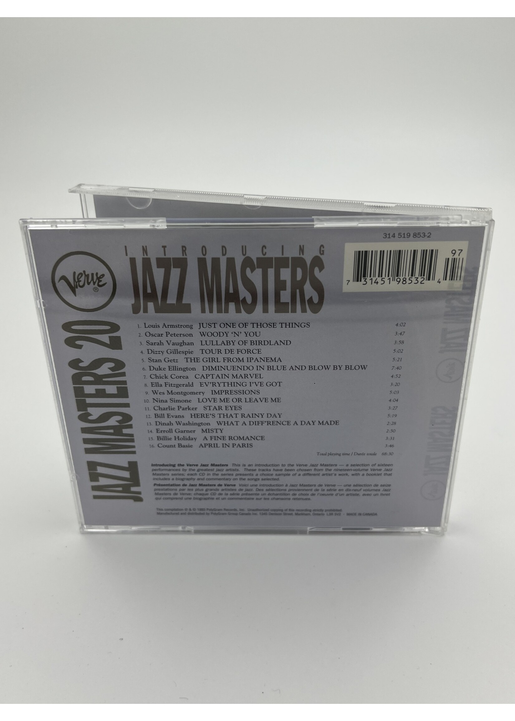 CD Verve Introducing Jazz Masters Jazz Masters 20 CD