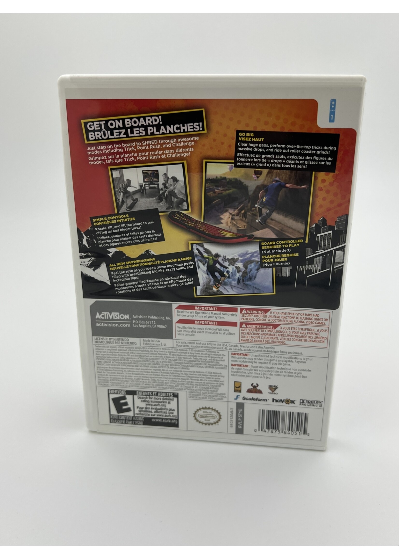 Nintendo Tony Hawk Shred Wii