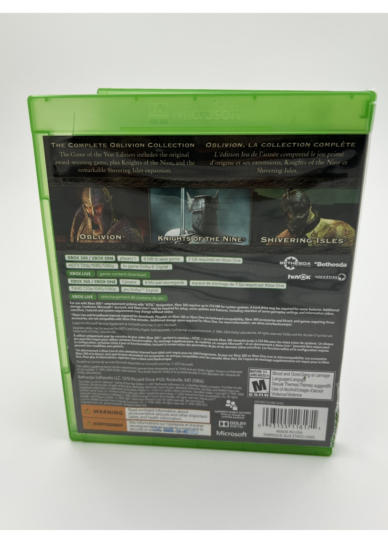 Xbox The Elder Scrolls 4 Oblivion Game Of The Year Edition Xbox One