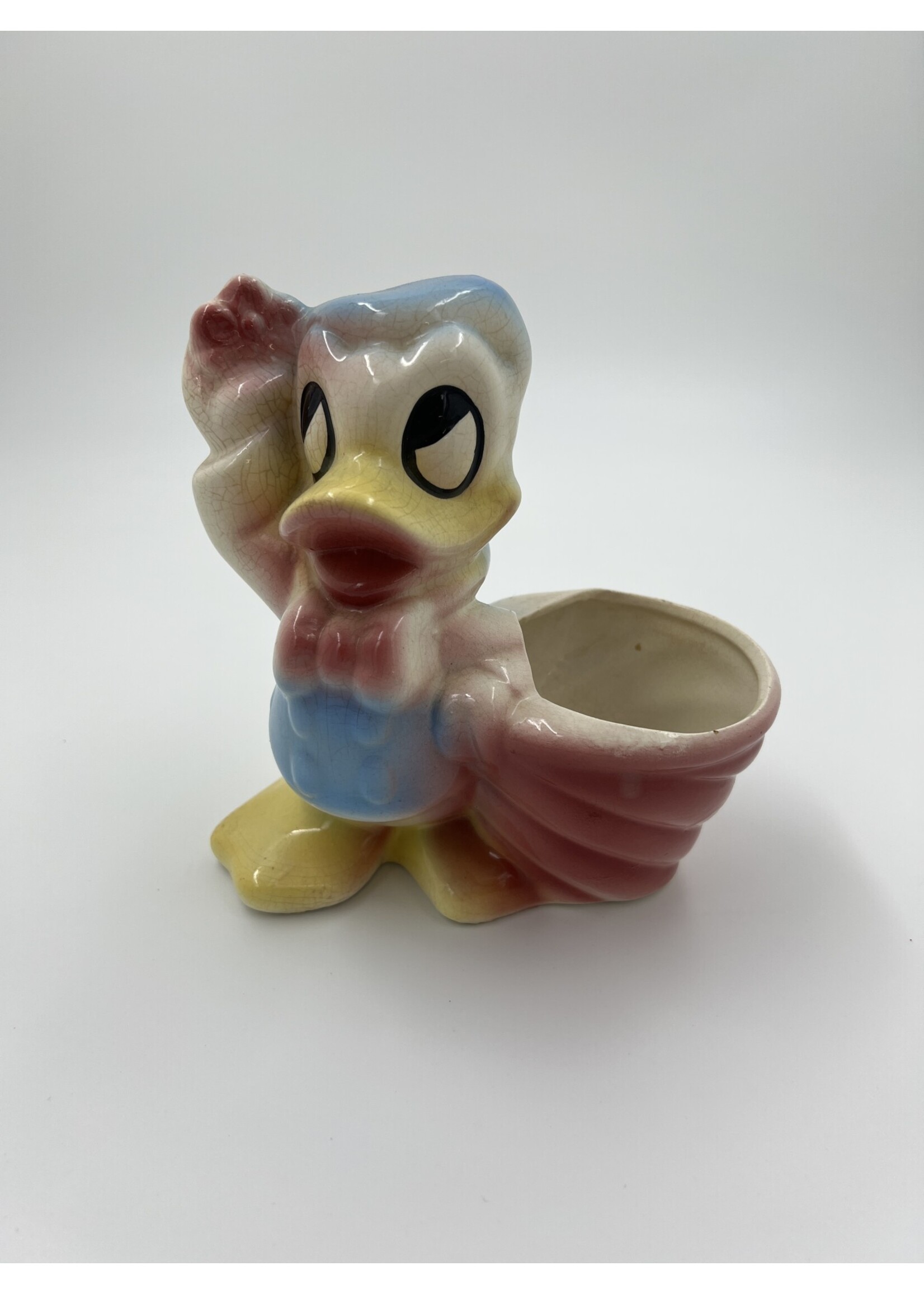 Disney Vintage Donald Duck Ceramic Pottery Planter
