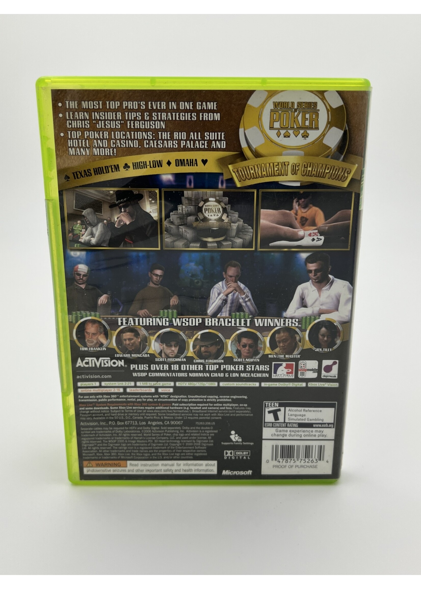 Xbox World Series Of Poker Tournament Of Champions Xbox 360