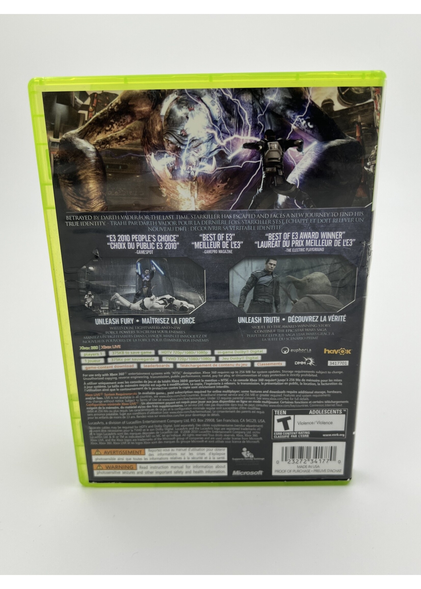 Xbox Star Wars The Force Unleashed 2 Xbox 360