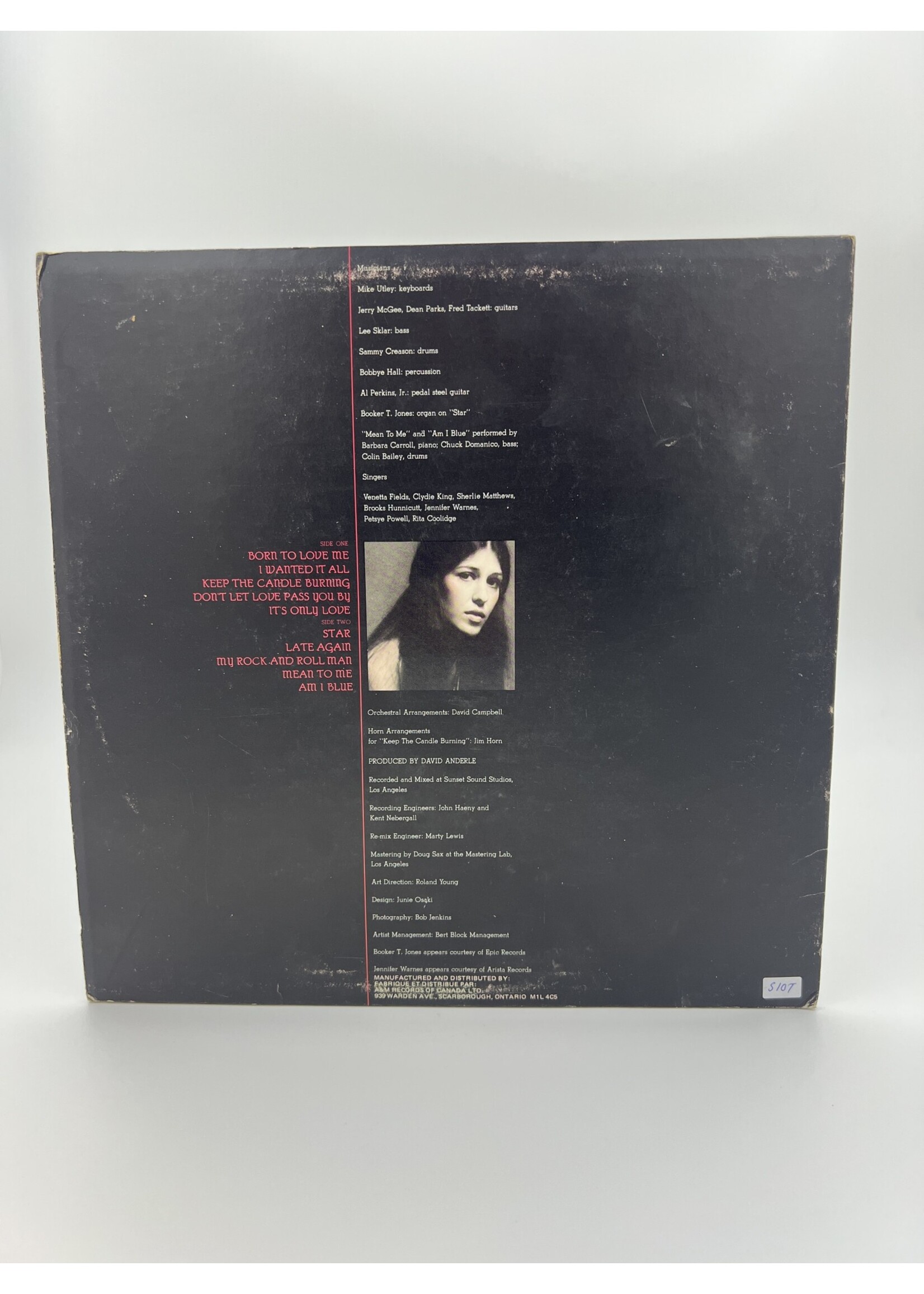 LP Rita Coolidge Its Only Love LP