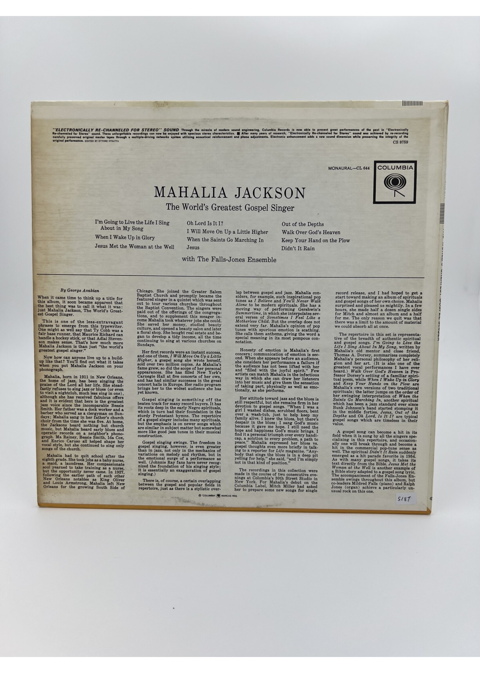 LP Mahalia Jackson The World Greatest Gospel Singer LP