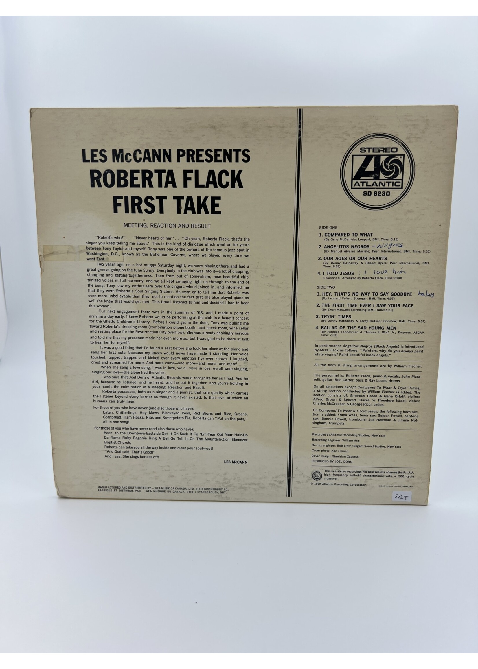 LP Roberta Flack First Take LP