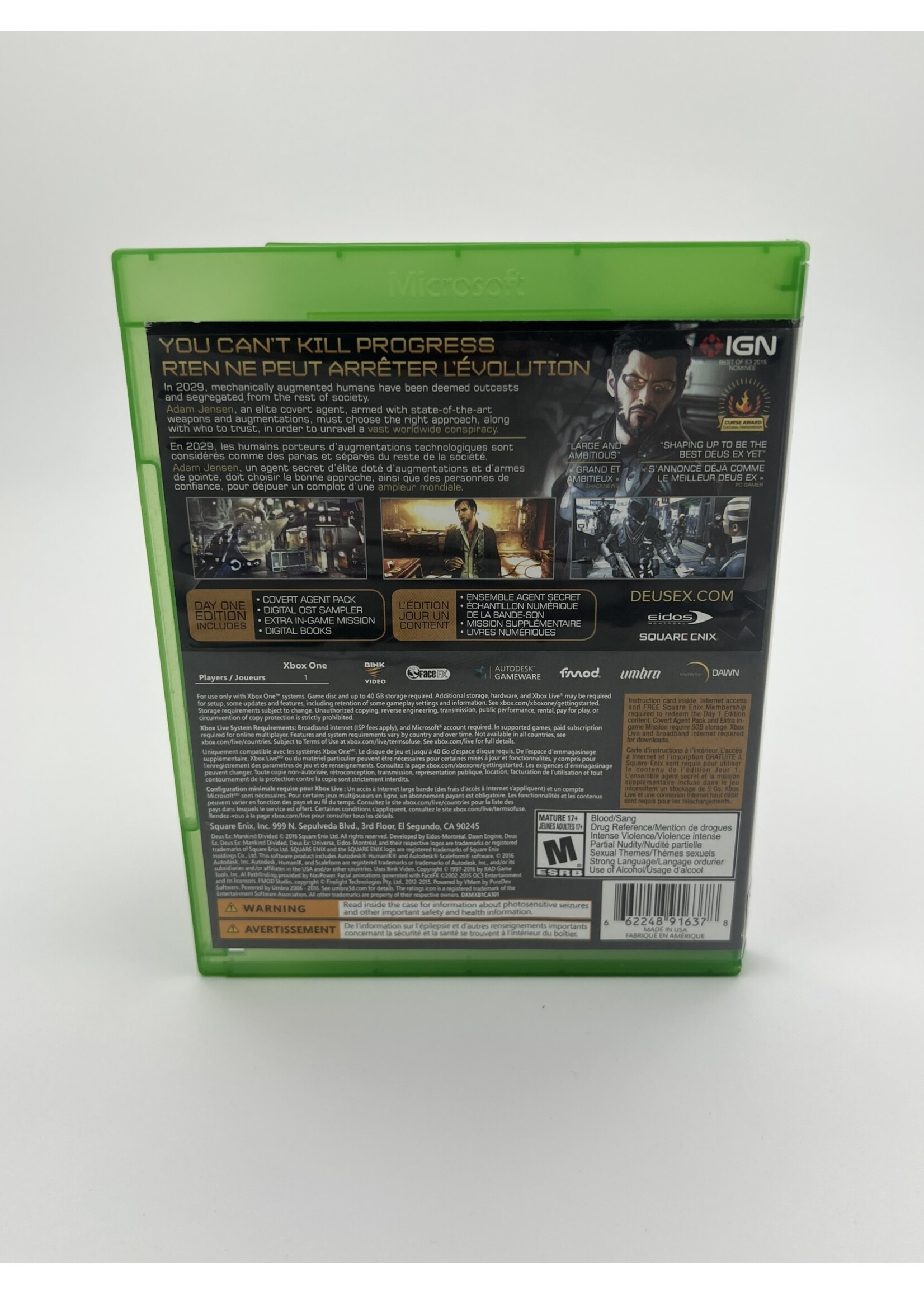 Xbox Deus Ex Mankind Divided Day One Edition Xbox One