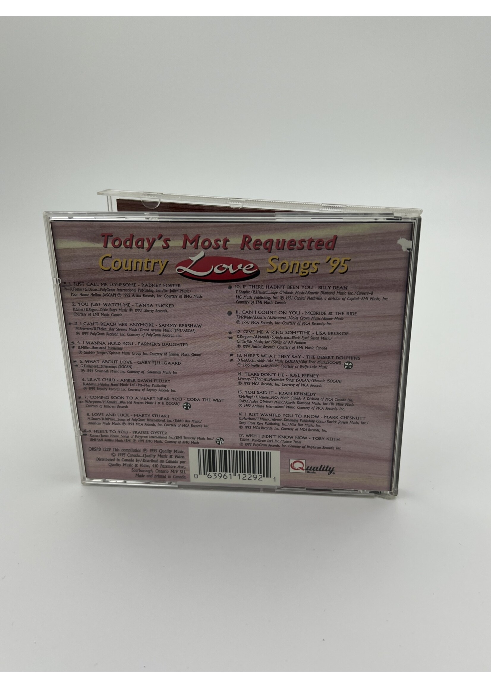 CD Todays Most Requested Country Love Songs 95 CD