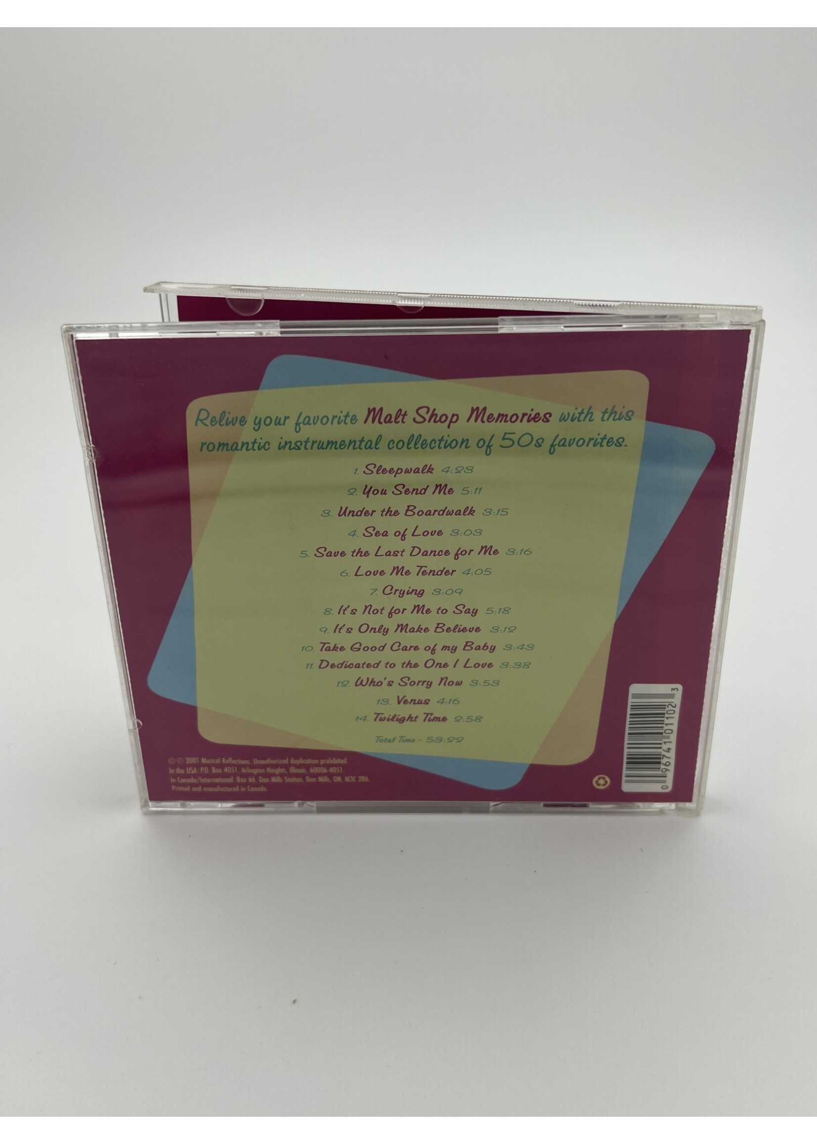 CD Musical Reflections Malt Shop Memories 50s Various Artist CD