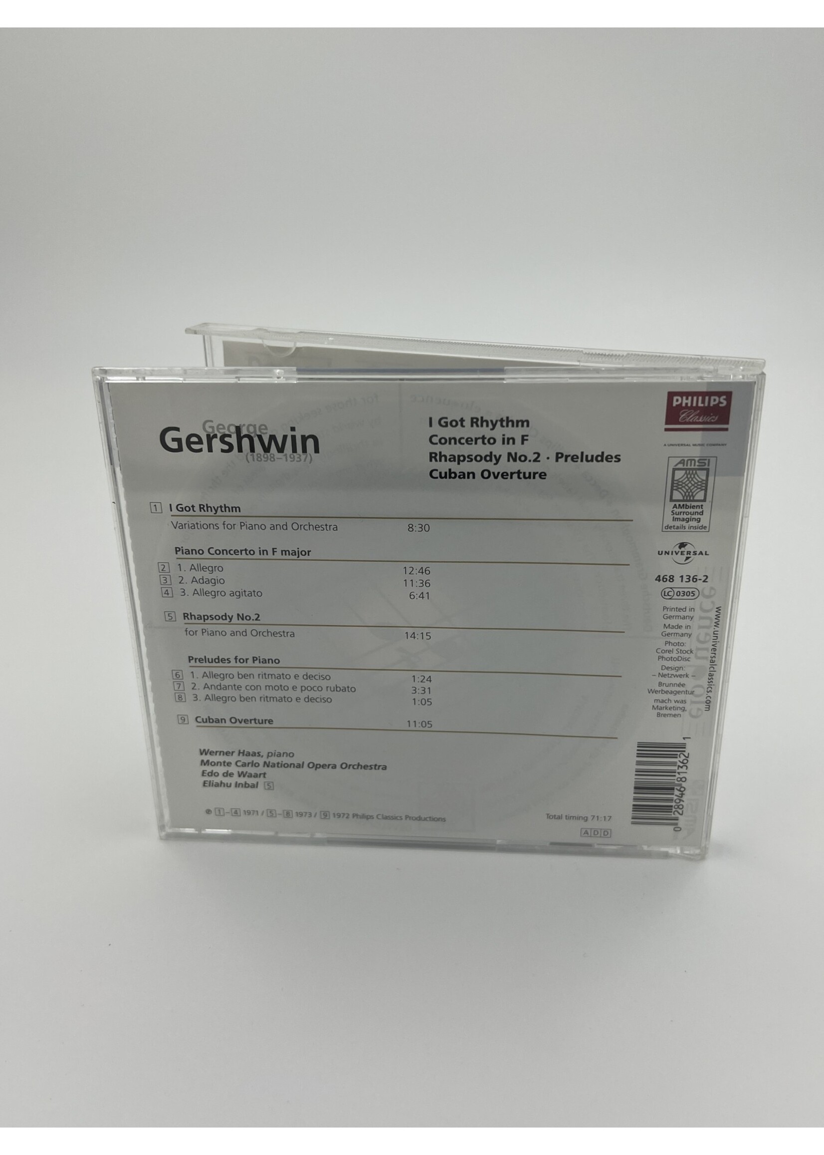 CD Gershwin I Got Rhythm Concerto In F CD