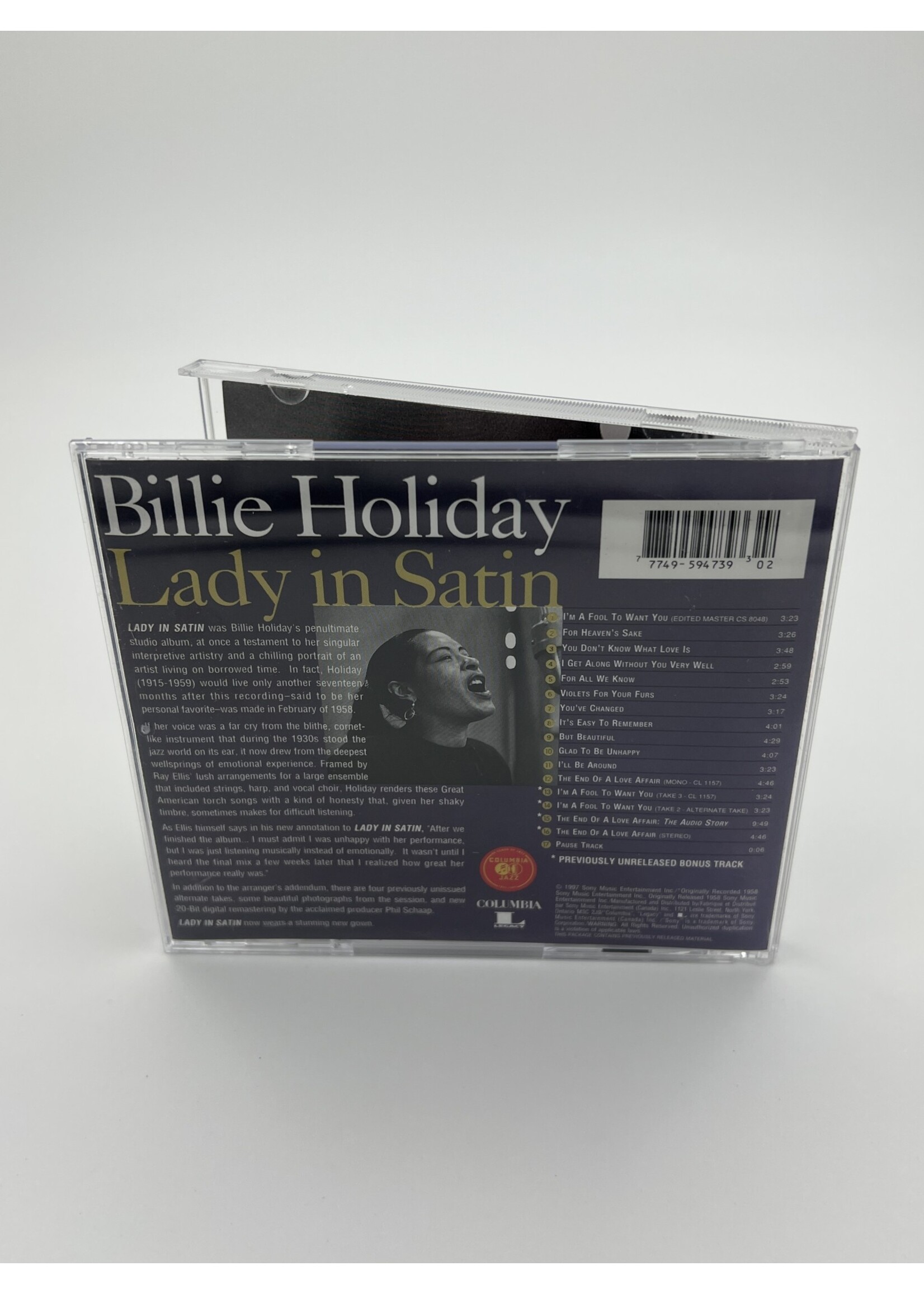 CD   Billie Holiday Ray Ellis And His Orchestra Lady In Satin CD