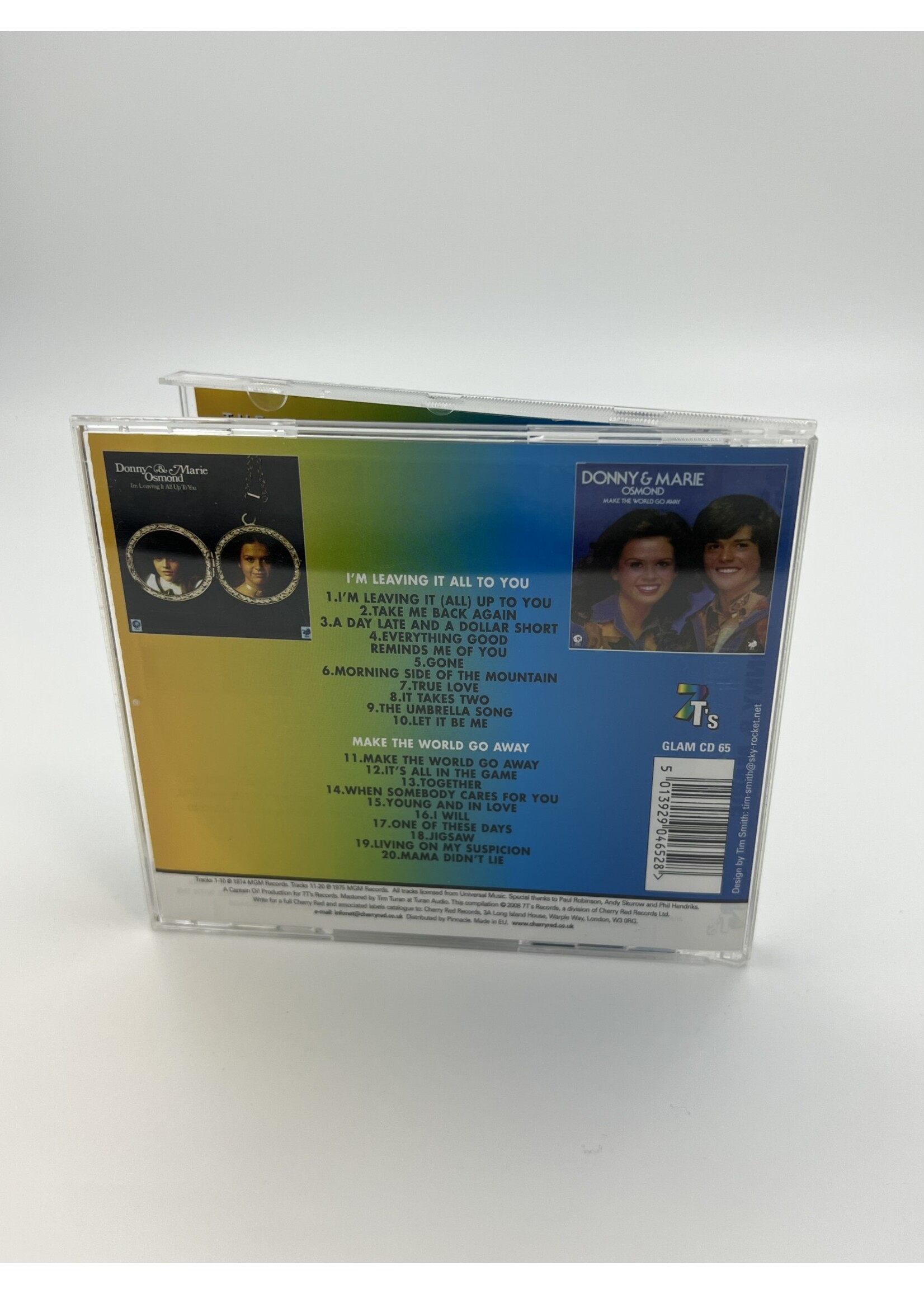 CD   Donny And Marie Im Leaving It All Up To You Make The World Go Away CD