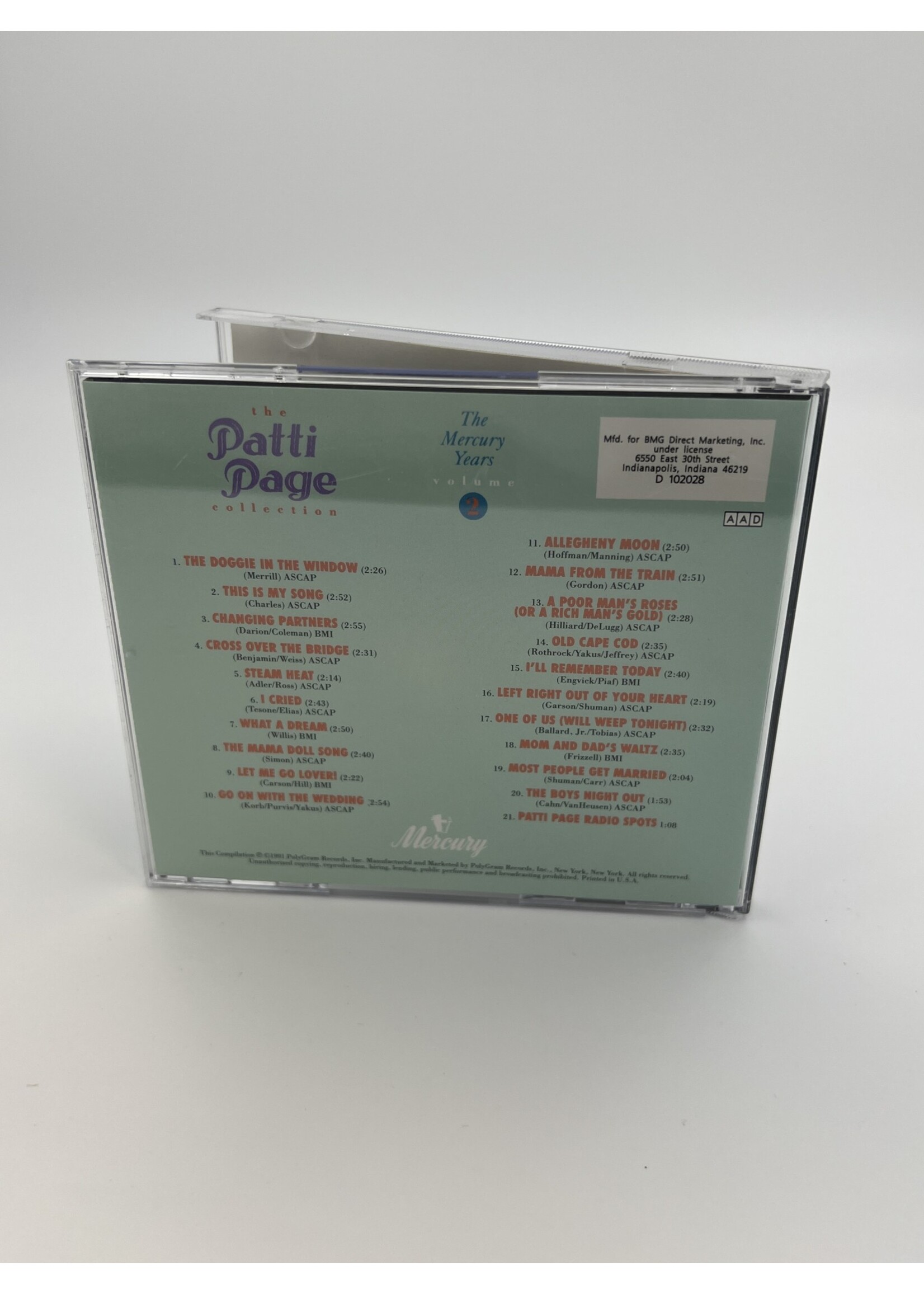 CD The Patti Page Collection The Mercury Years Volume 2 CD