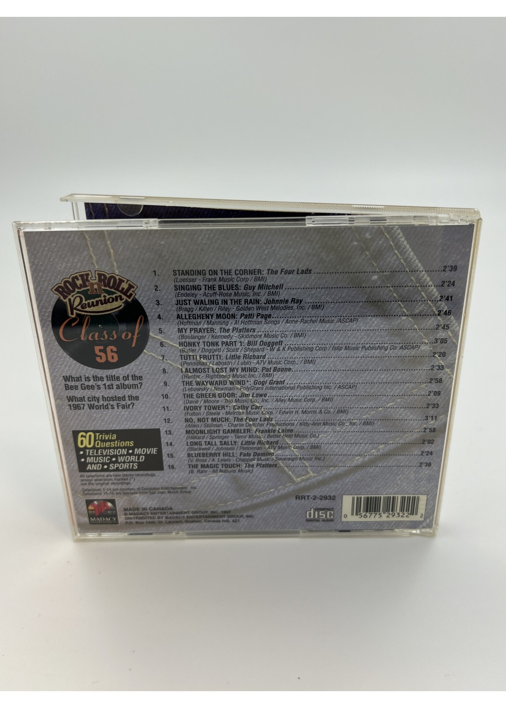 CD Rock N Roll Reunion Class Of 56 Original Artist CD