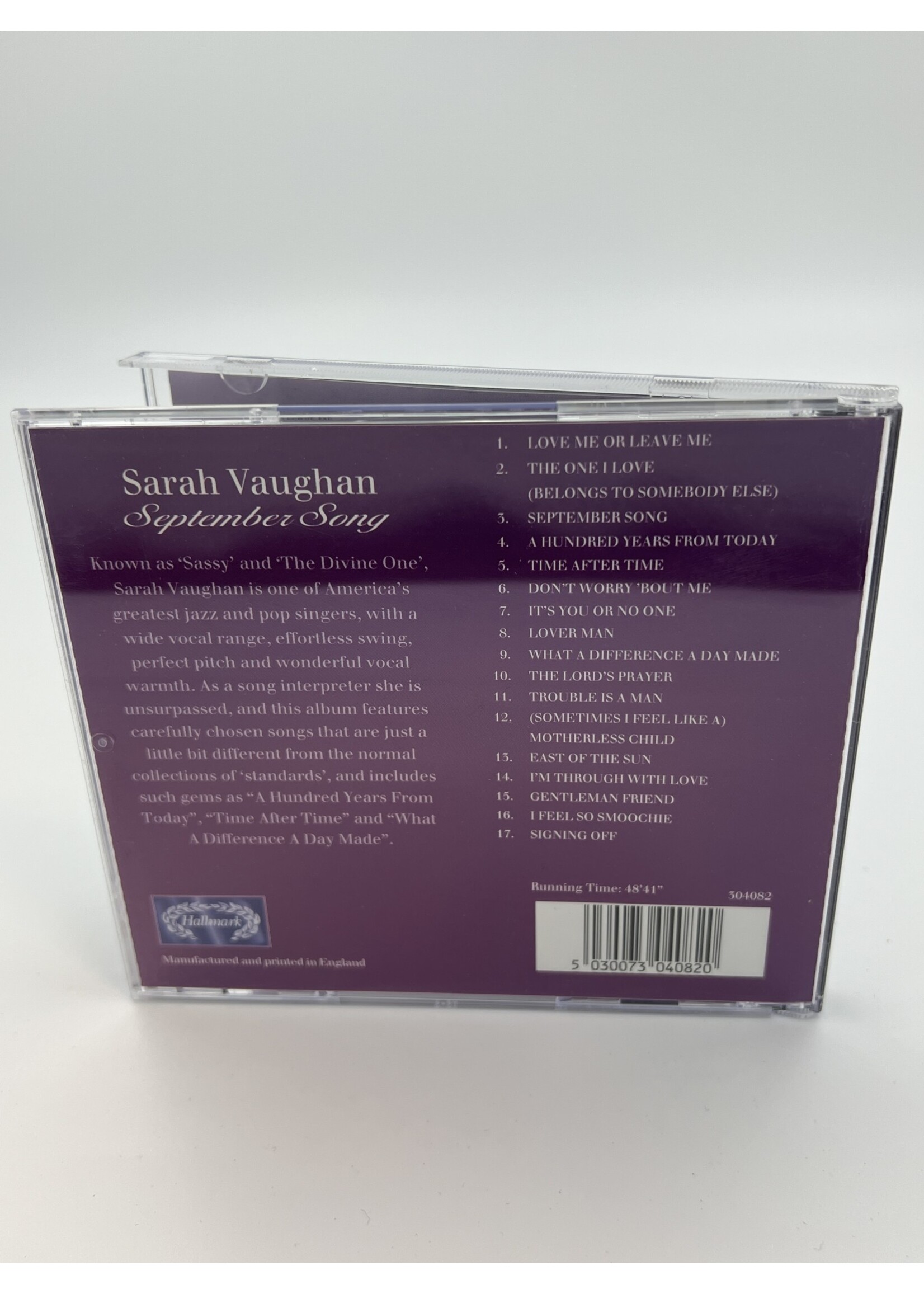 CD Sarah Vaughan September Song CD