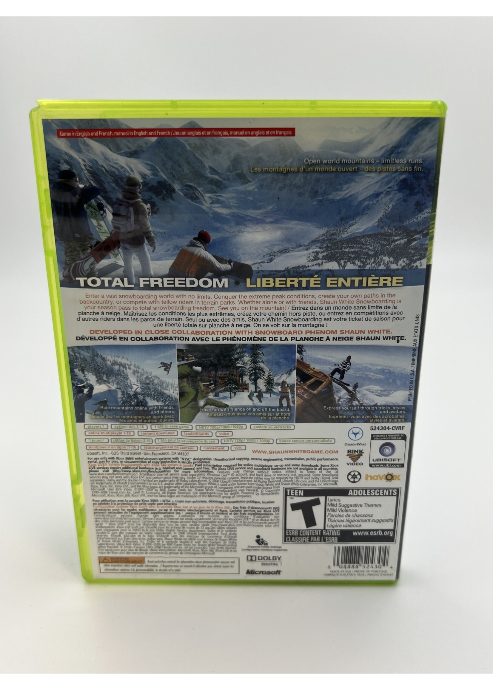 Xbox Shaun White Snowboarding Xbox 360
