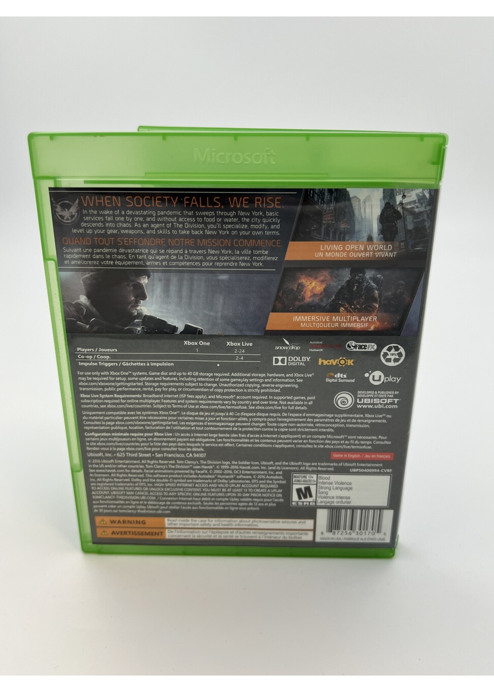 Xbox Tom Clancys The Division Xbox One