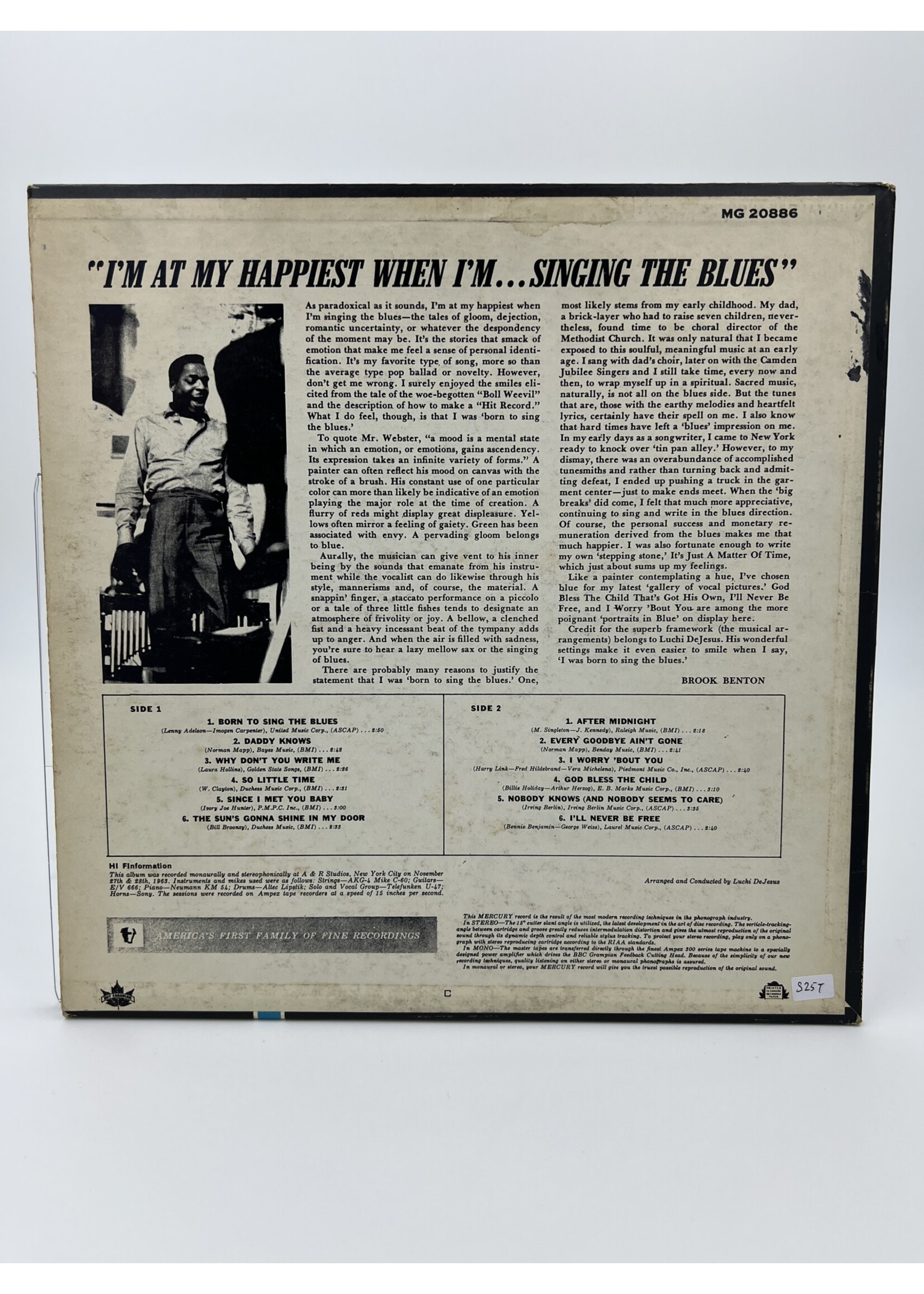 LP   Brook Benton Born To Sing The Blues LP Record