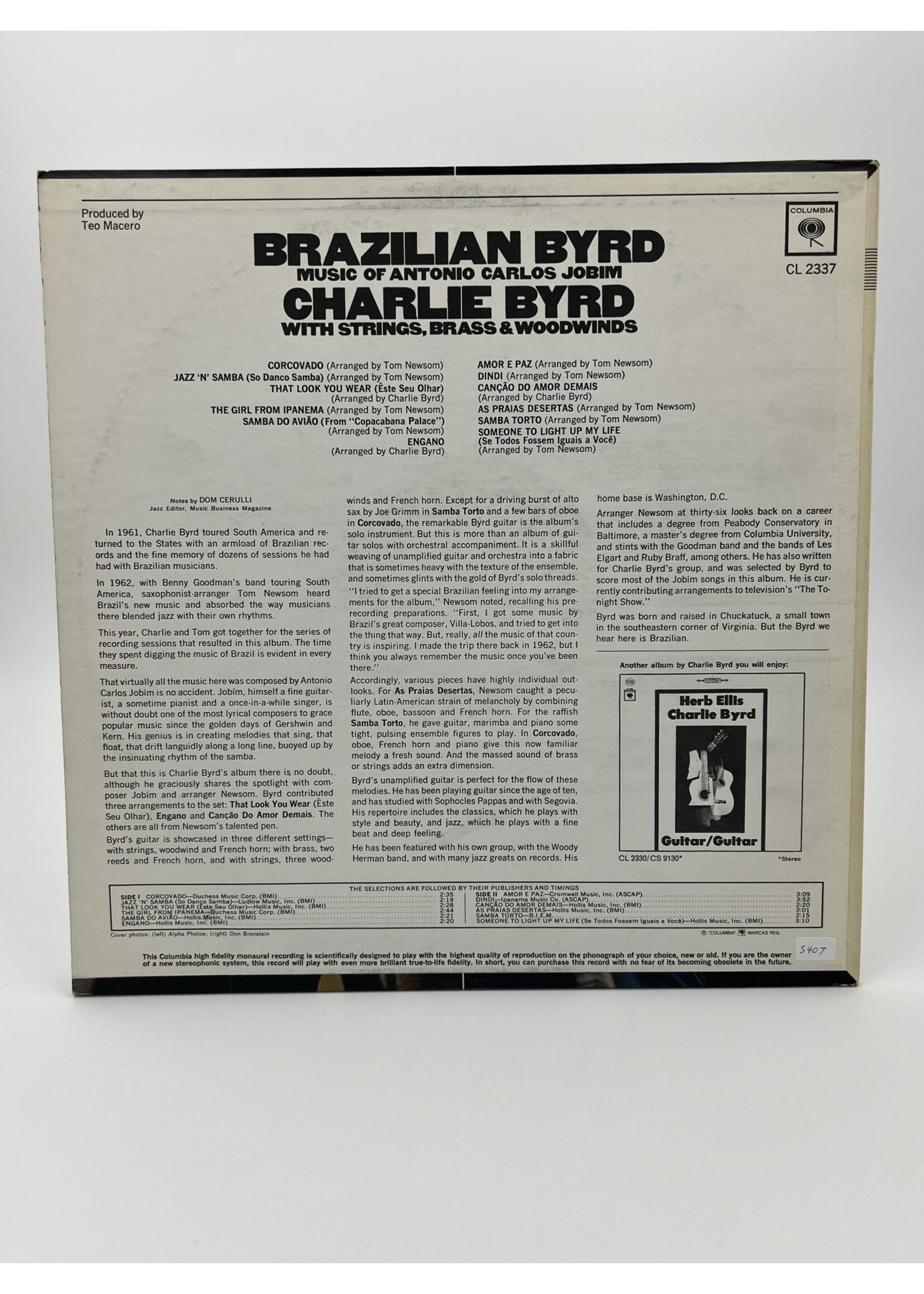 LP   Charlie Byrd Brazilian Byrd LP Record