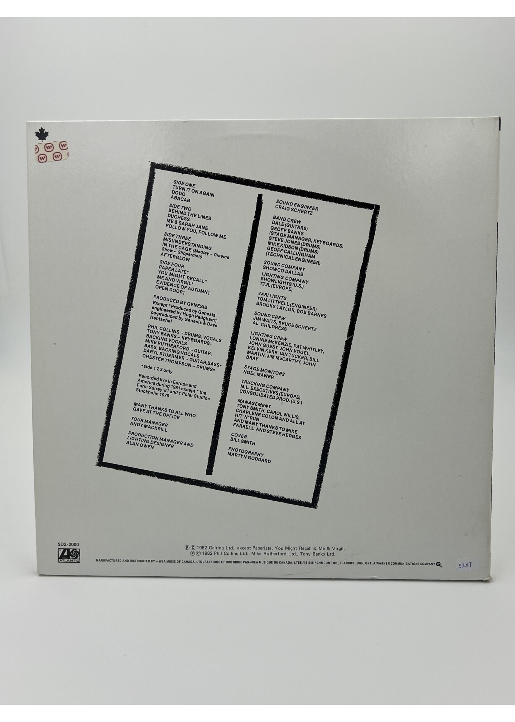 LP   Genesis Three Sides Live 2 LP Record