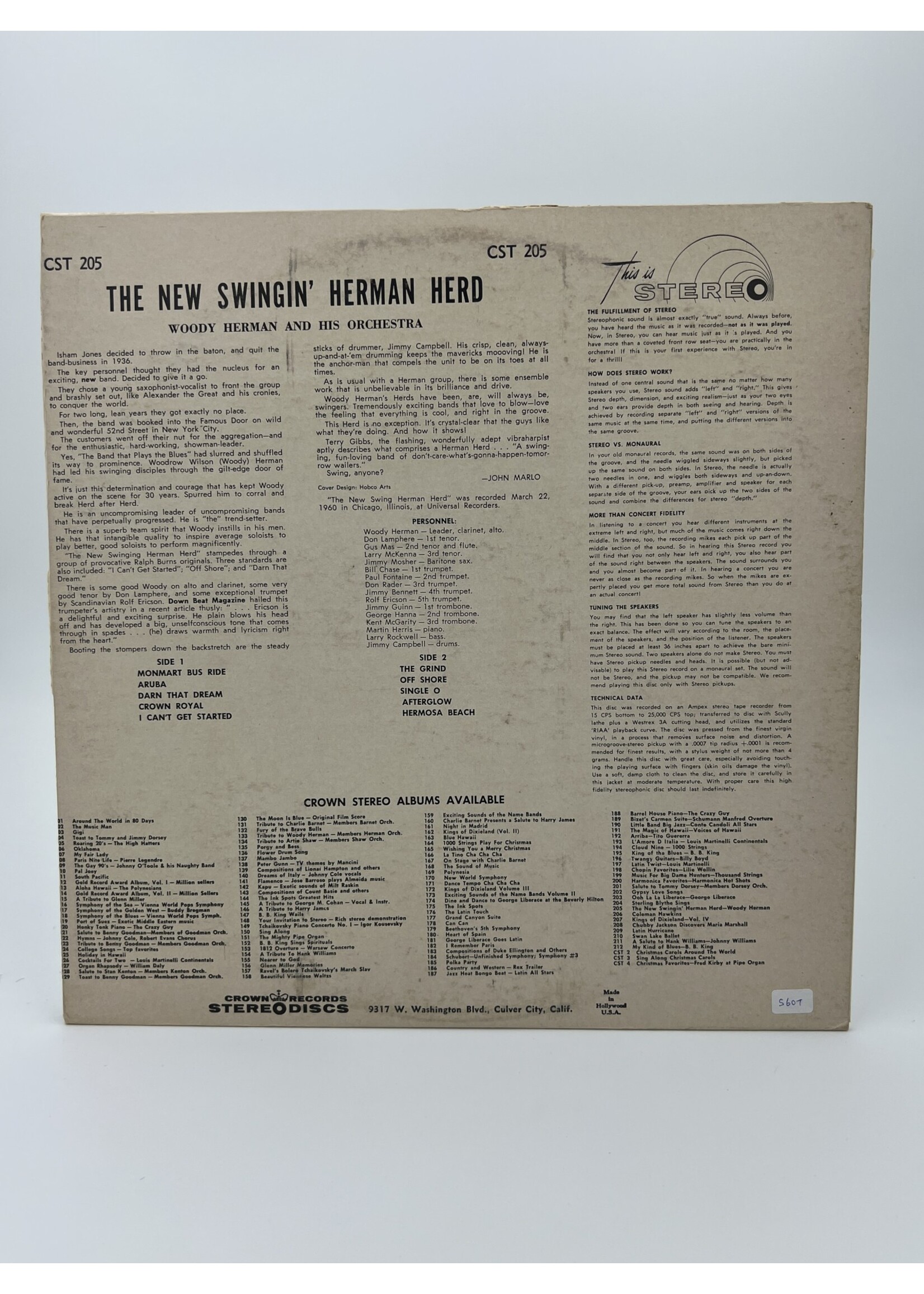 LP   Woody Herman The New Swingin Herman Herd Red Vinyl LP Record