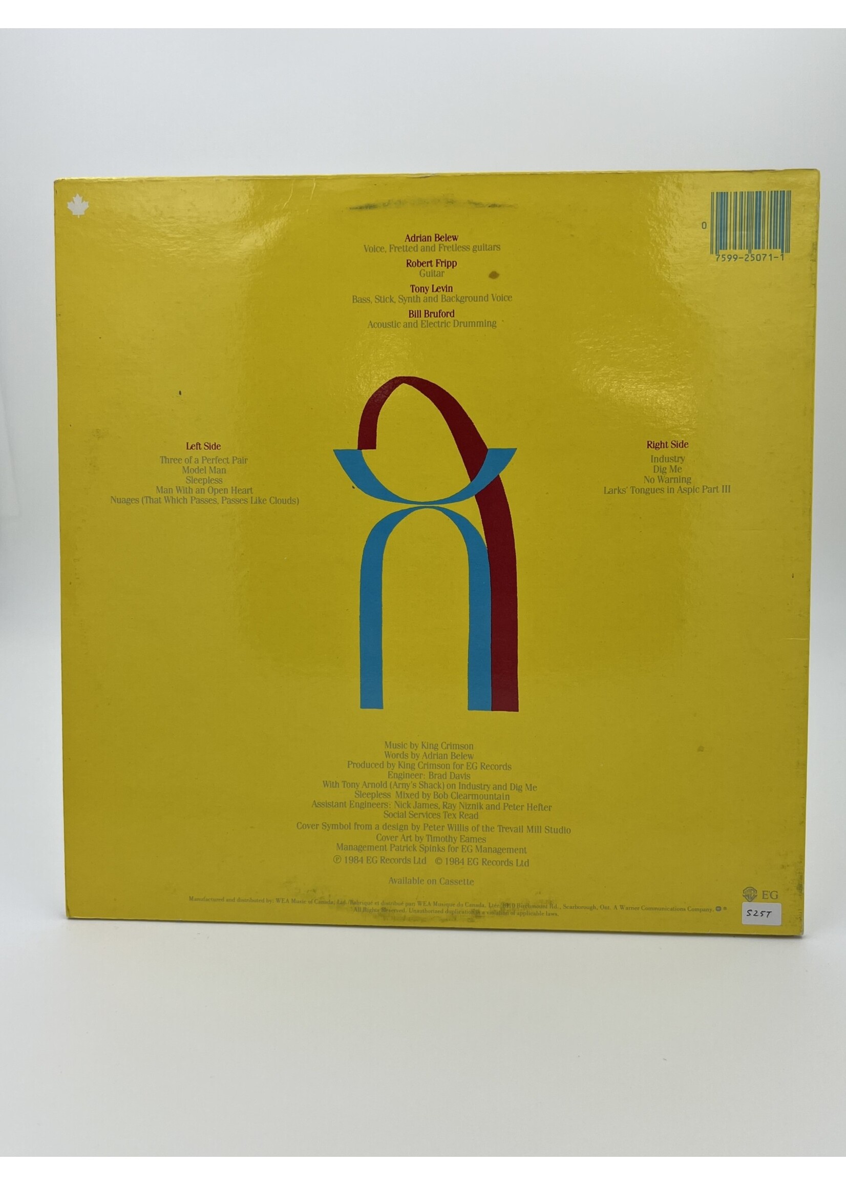 LP   King Crimson Three Of A Perfect Pair LP Record