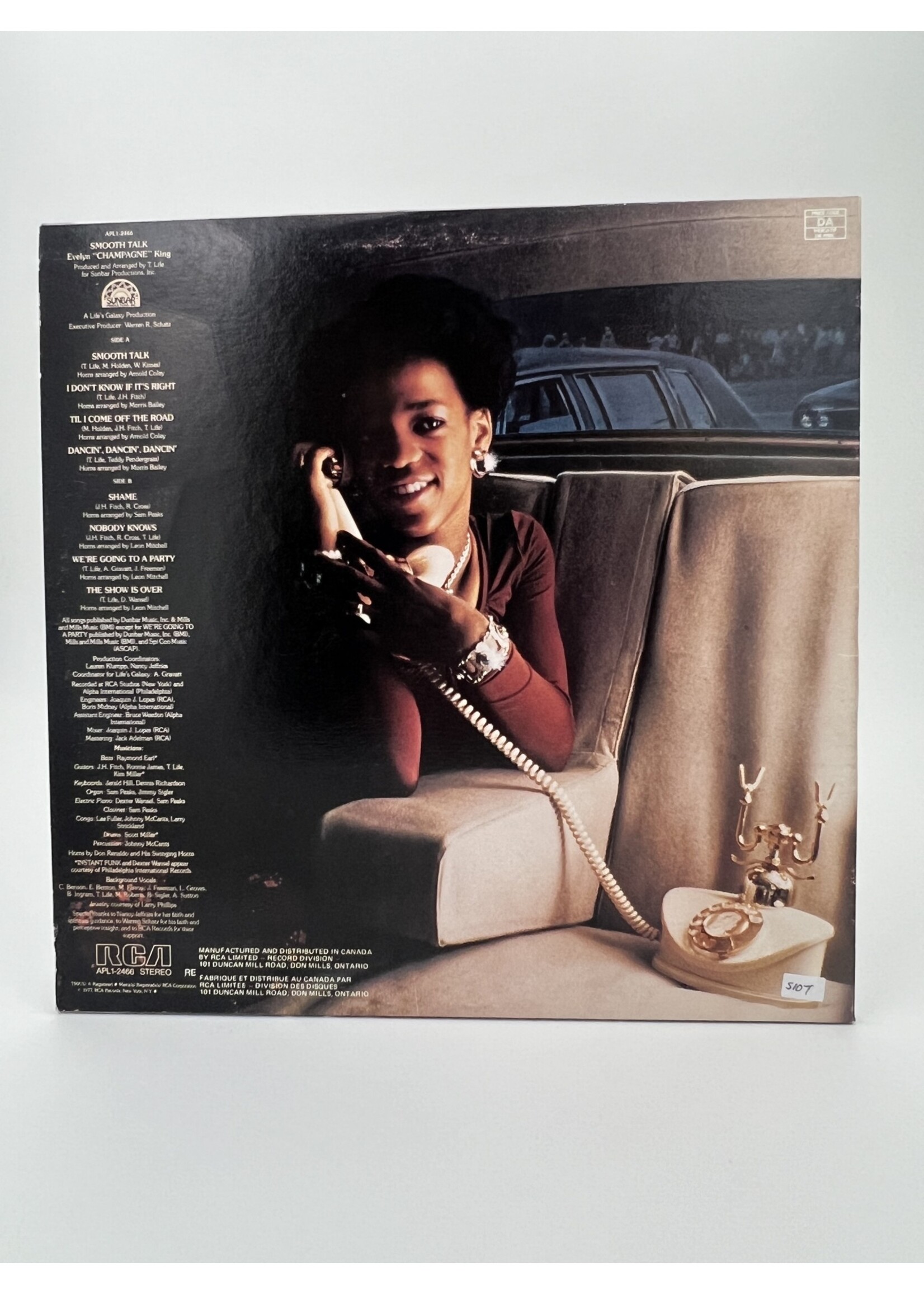 LP   Evelyn Champagne King Smooth Talk LP Record