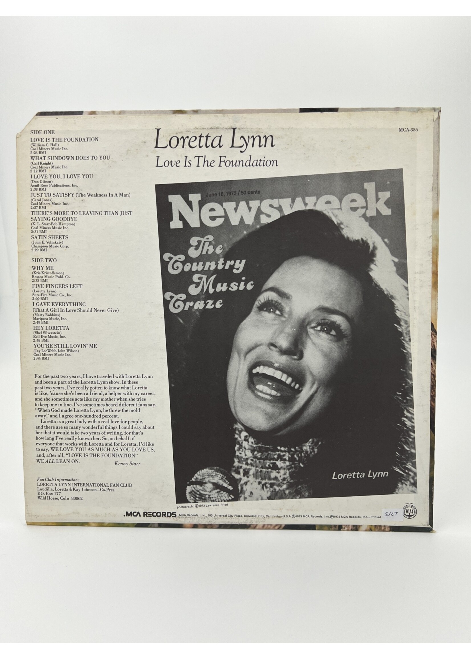 LP   Loretta Lynn Love Is The Foundation LP Record