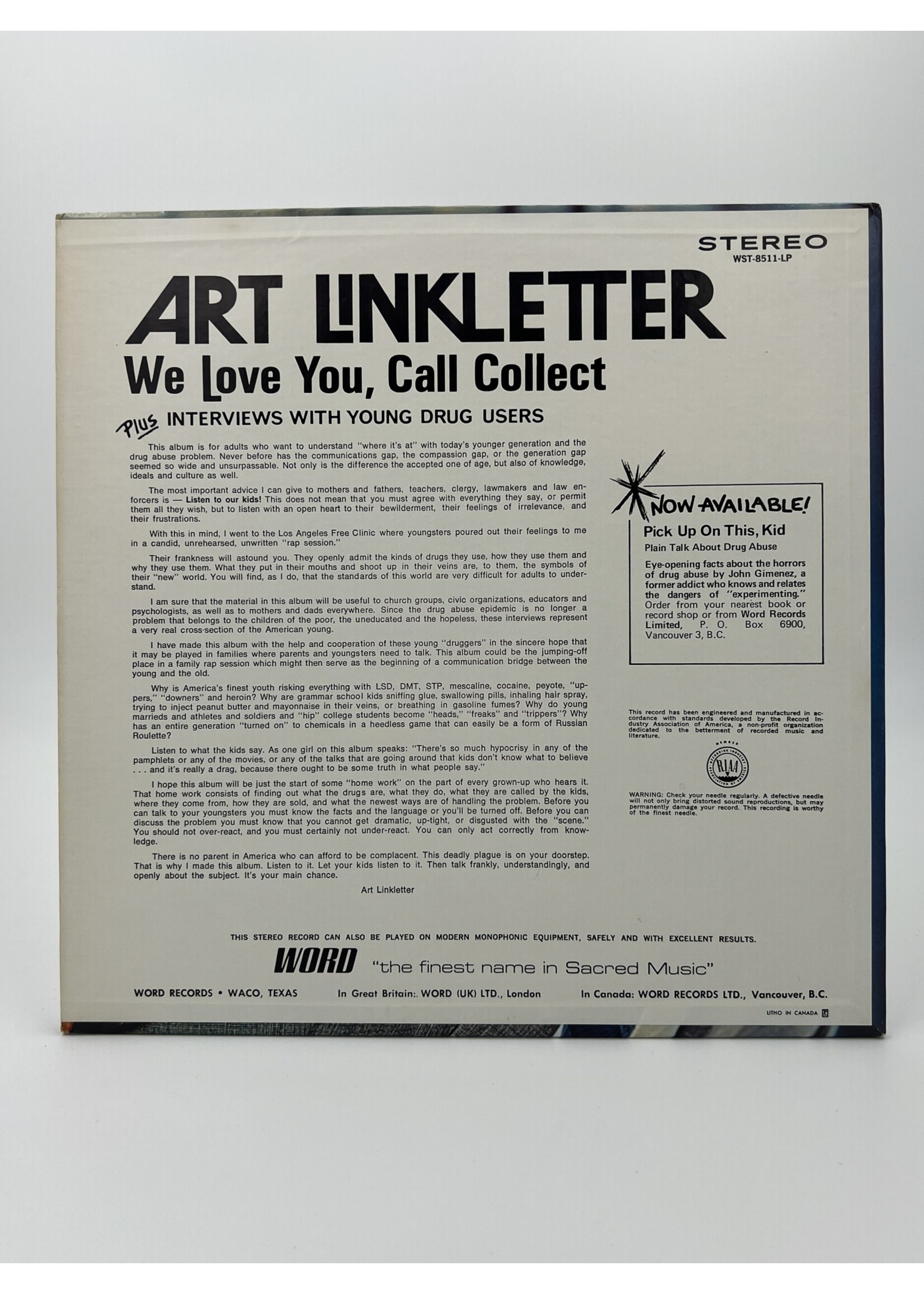 LP   Art Linkletter We Love You Call Collect LP Record