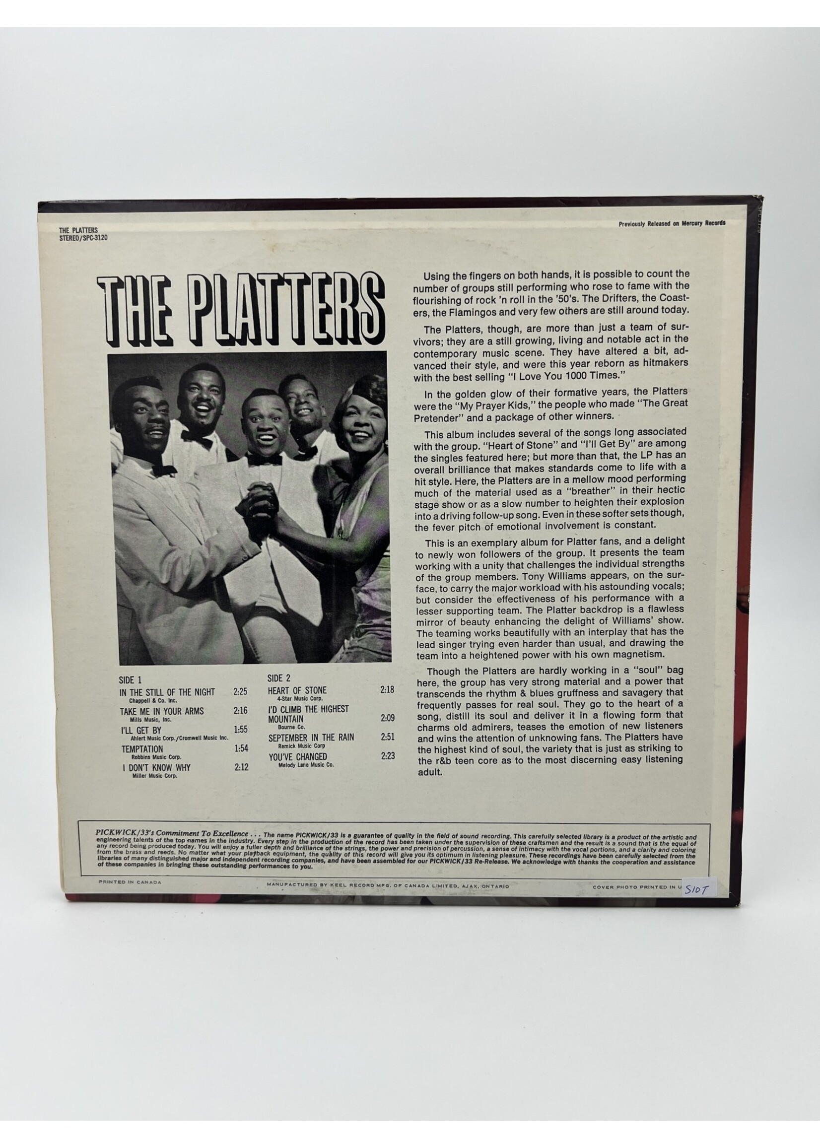 LP   The Platters In The Still Of The Night LP Record