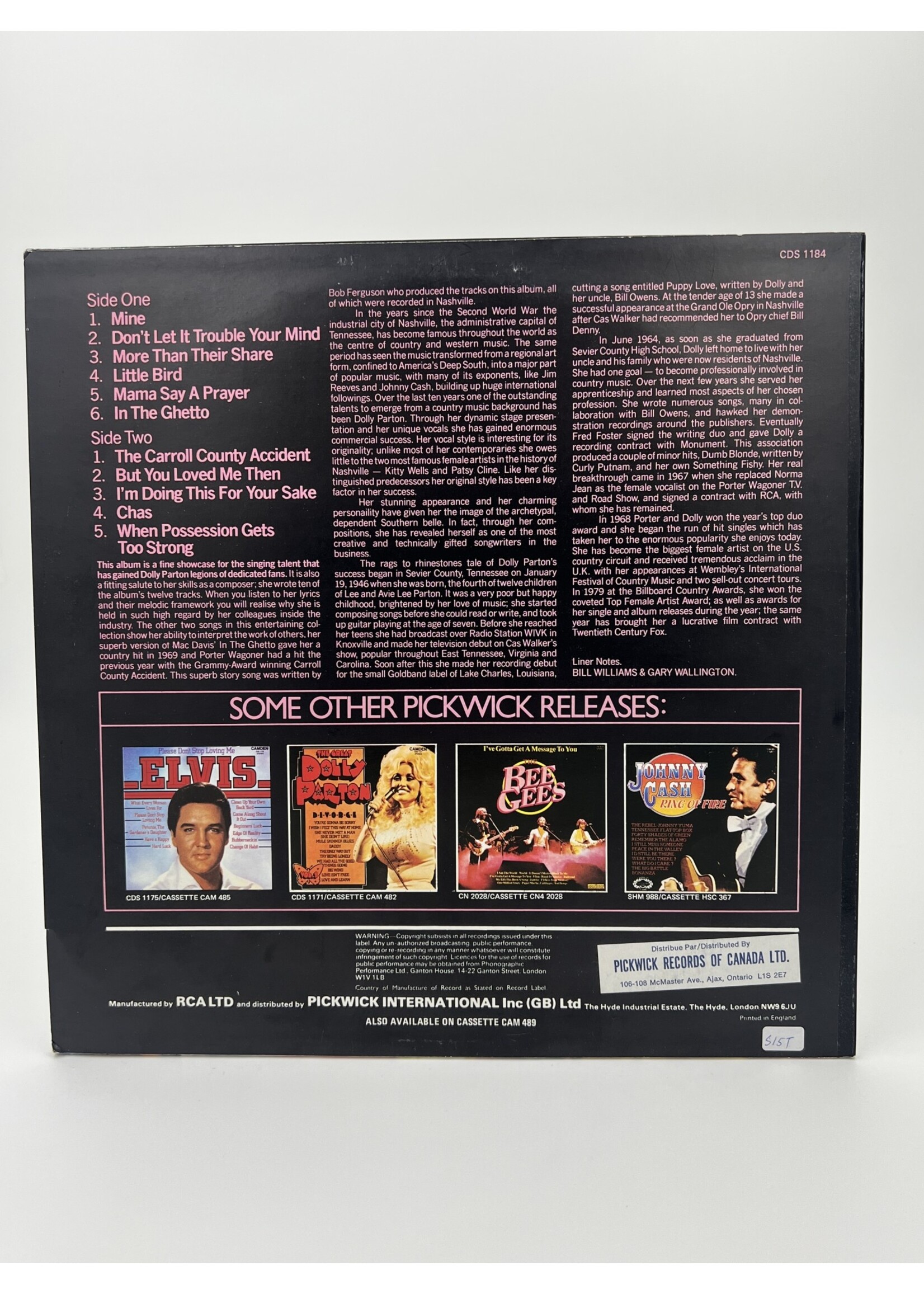 LP   The Great Dolly Parton Vol 2 LP Record
